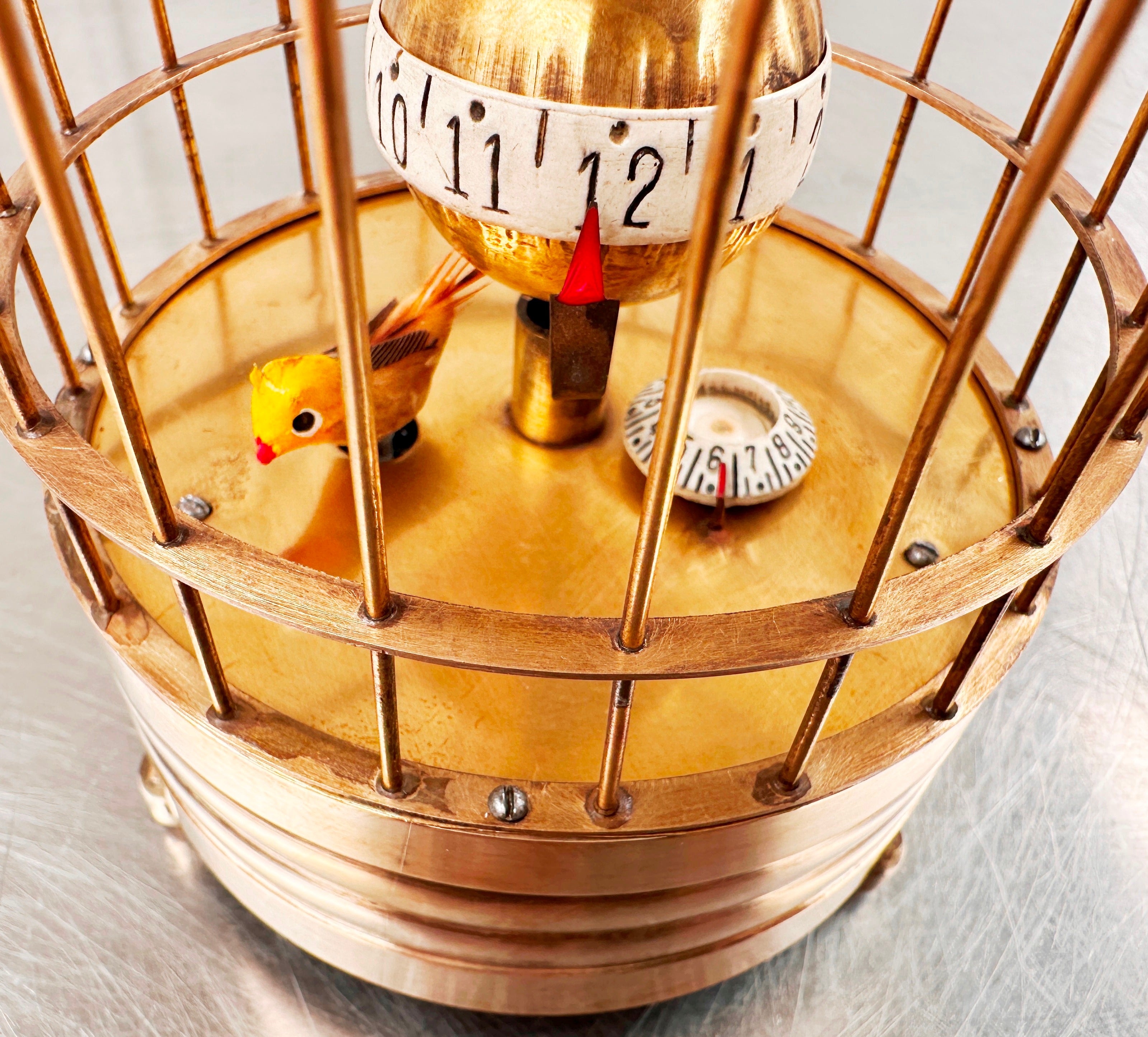 Vintage Bird Cage Tick Tock Alarm Clock | Adelaide Clocks