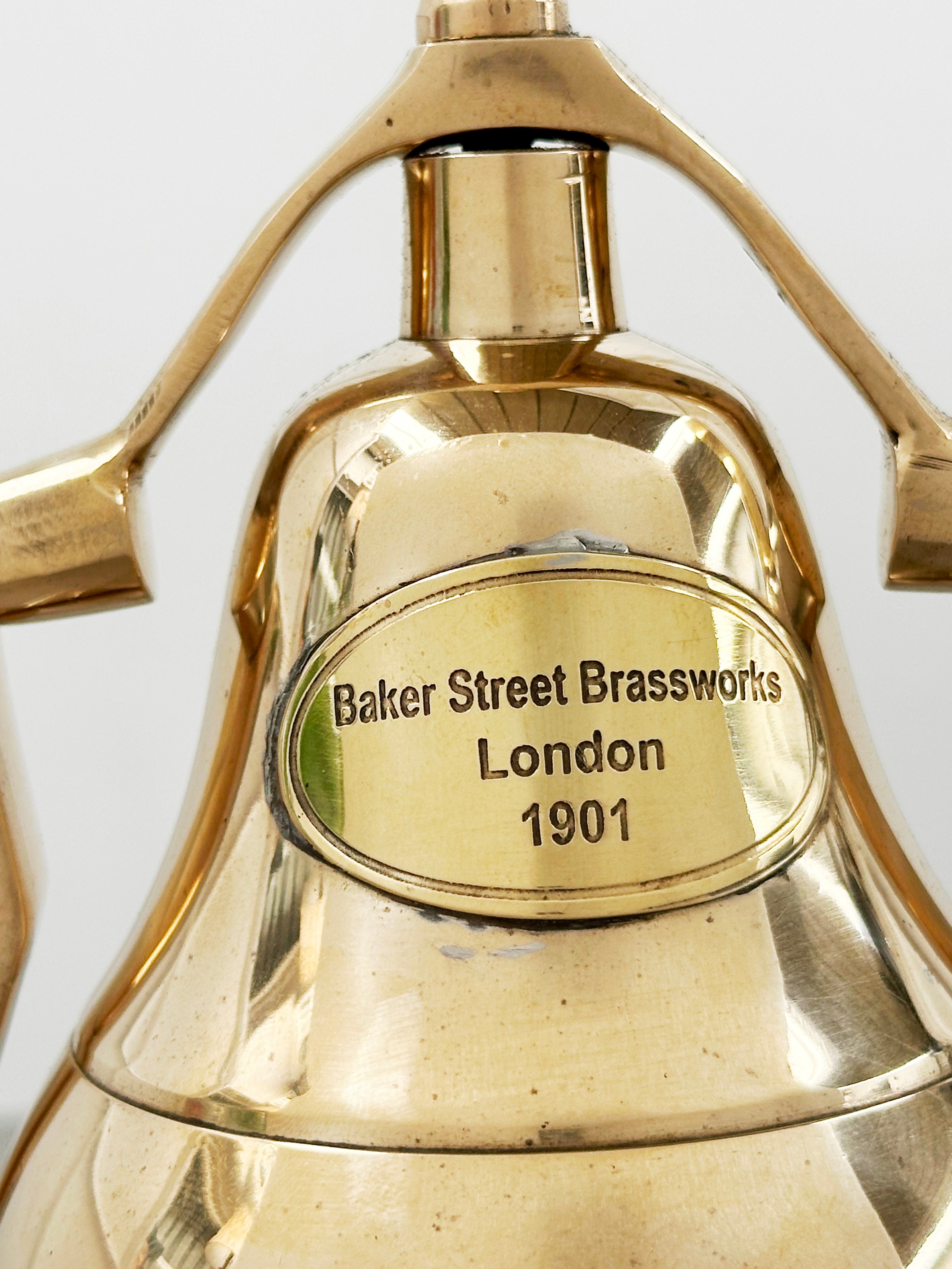 Brassworks London Hotel Shop Swinging Desk Brass Bell | Adelaide Clocks