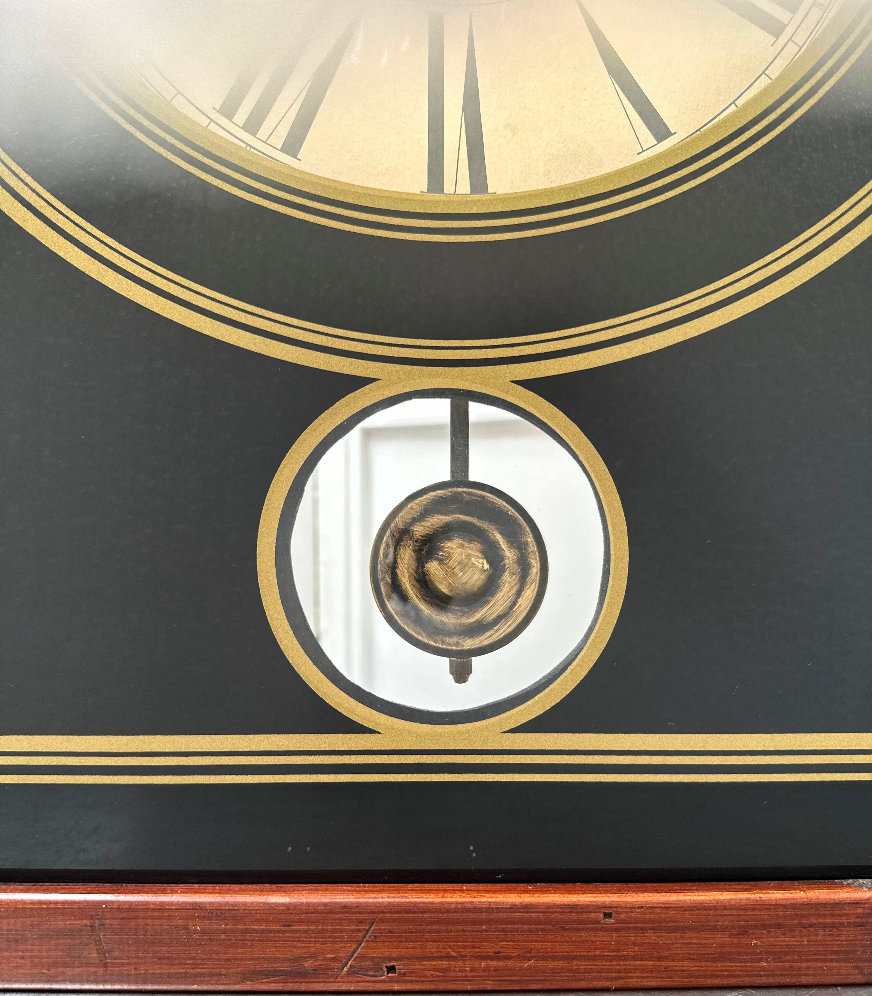 Vintage Wood & Glass Pendulum Battery Wall Clock | Adelaide Clocks