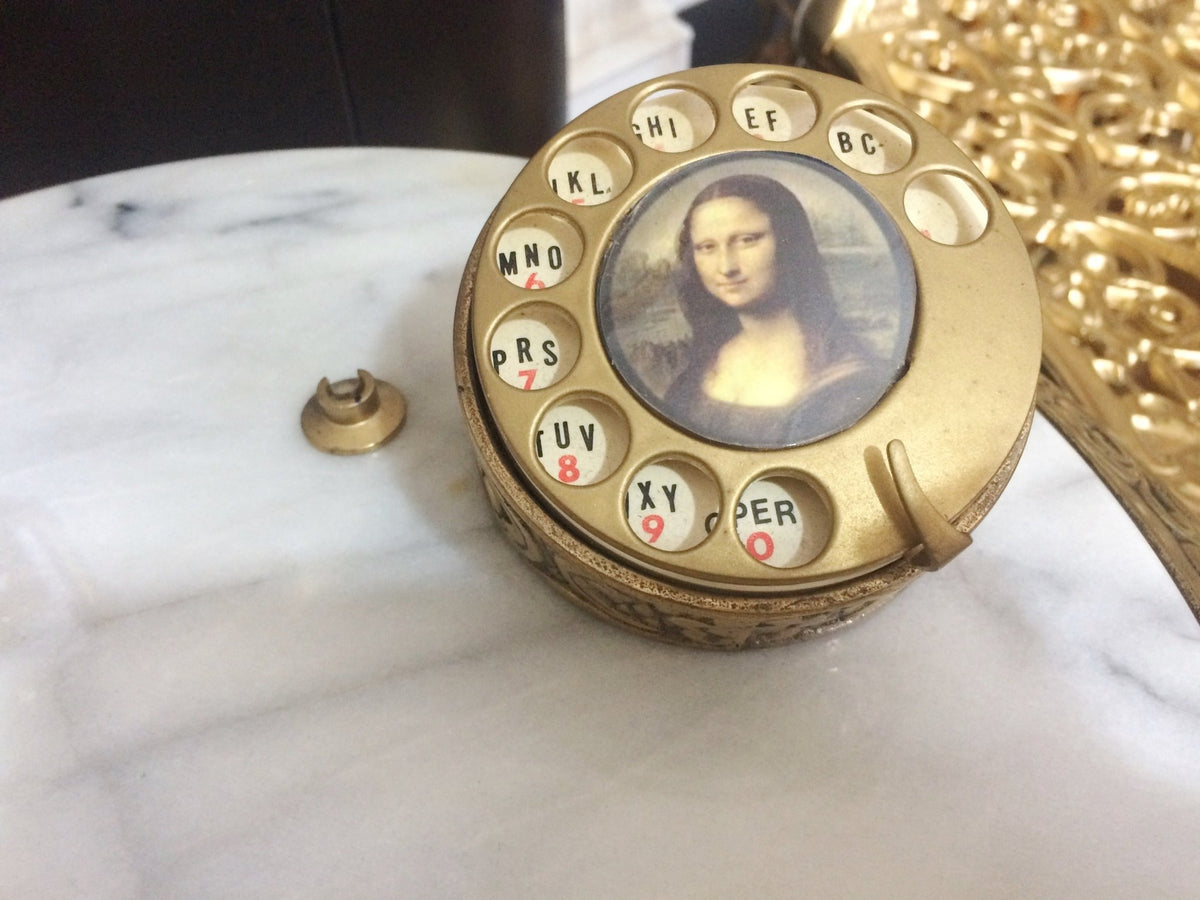 Vintage Marble and Brass Rotary Telephone Table | Adelaide Clocks 