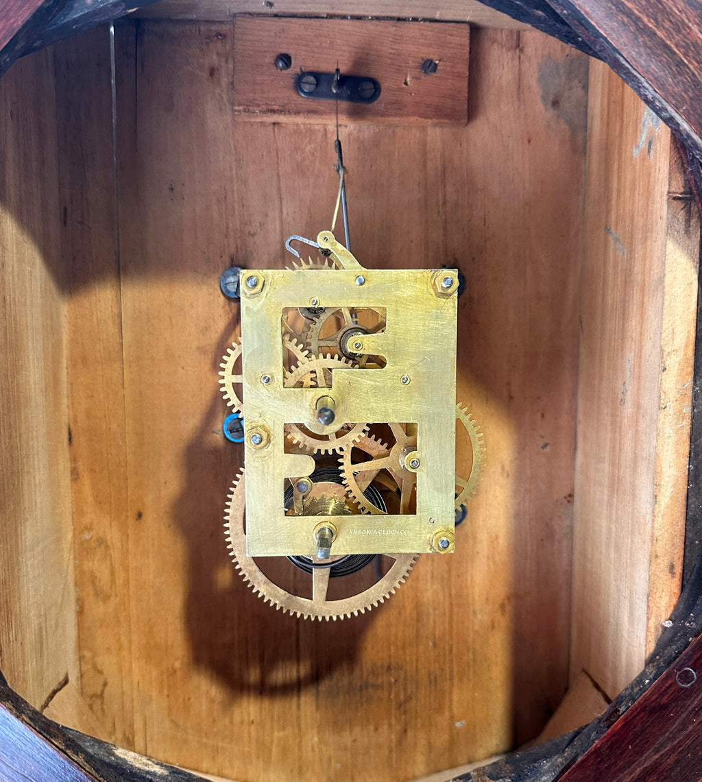 Antique ANSONIA Round Station Wall Clock | Adelaide Clocks