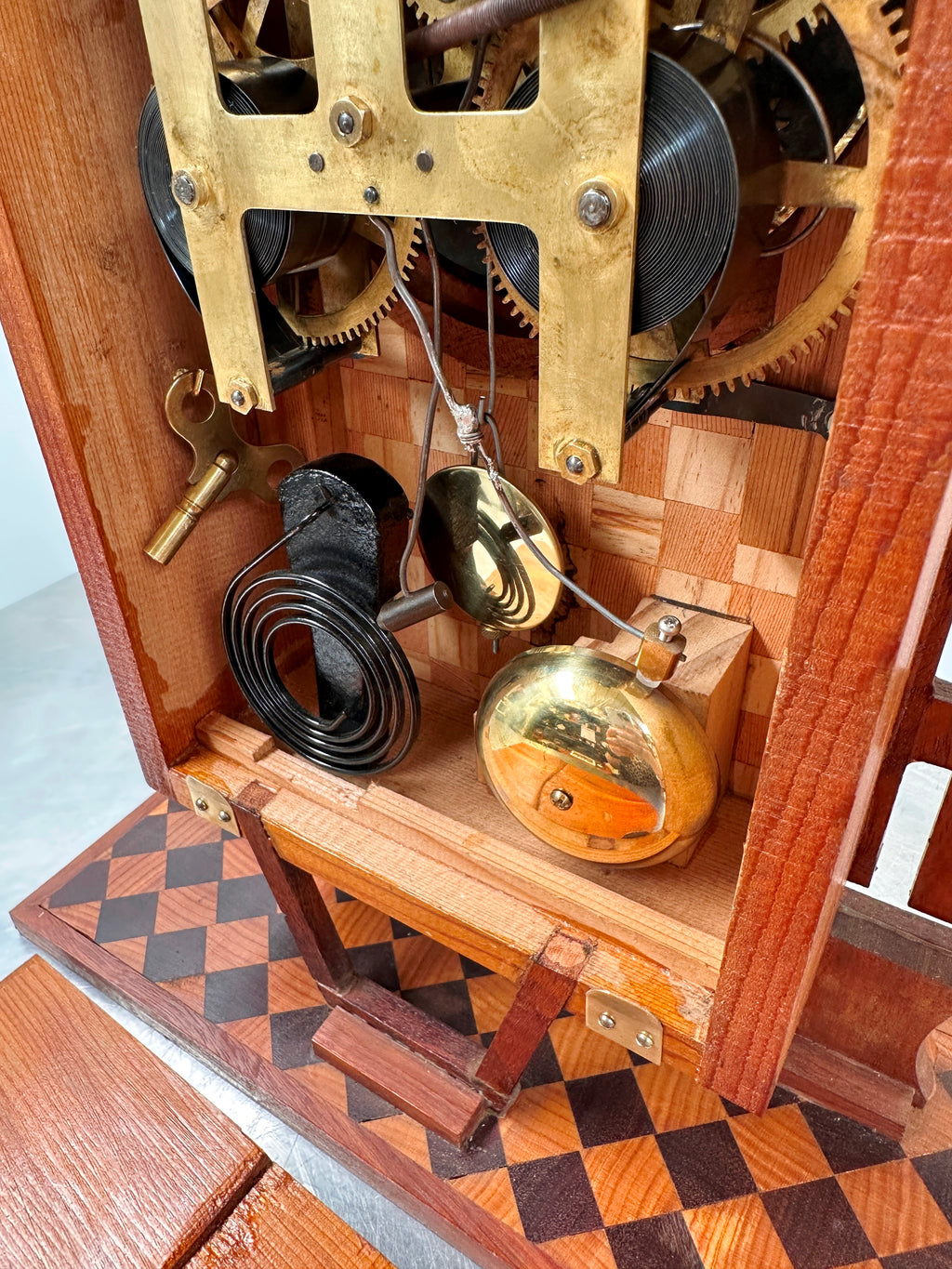 Antique Ingraham Bell & Pendulum on Coil Strike Mantel Clock | Adelaide Clocks