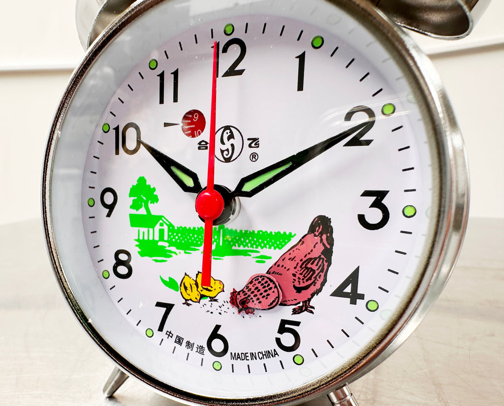 Animated Chicken Hen Pecking Twin bell Desk Alarm Clock | Adelaide Clocks