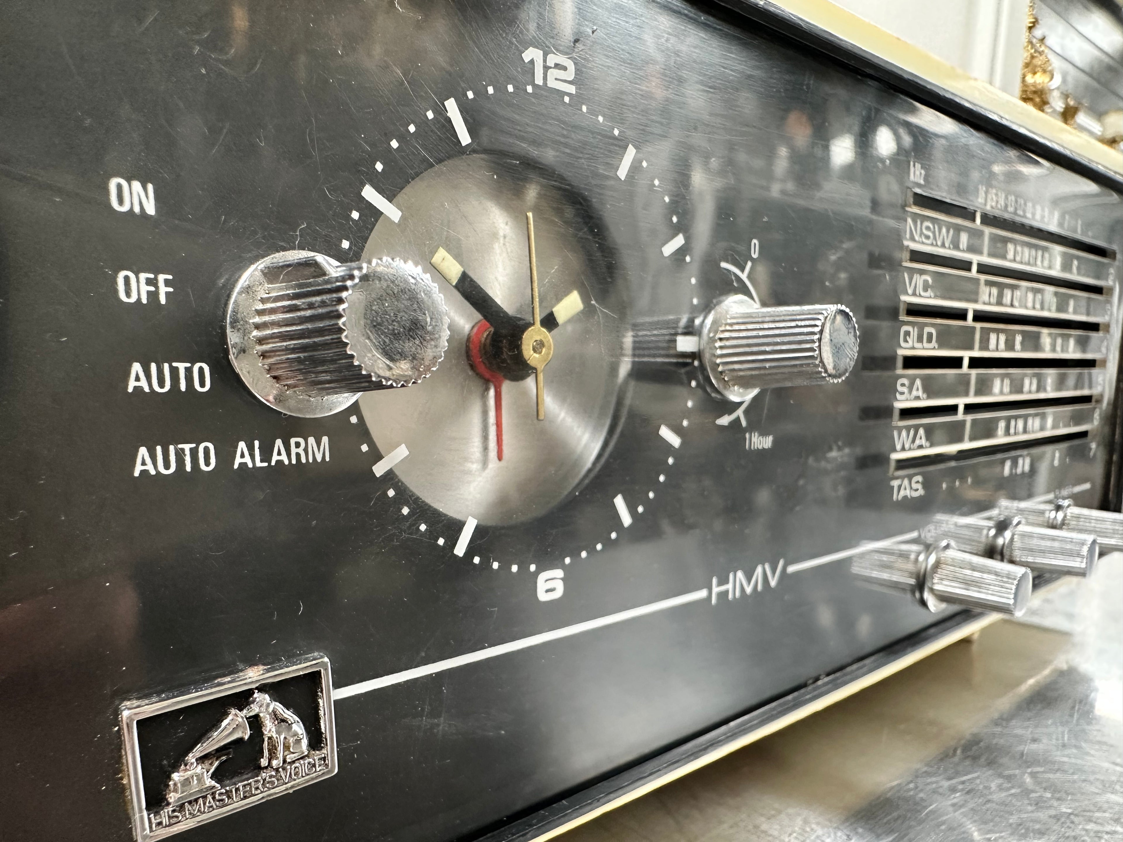 Vintage HMV 1970 Alarm Clock Radio | Adelaide Clocks