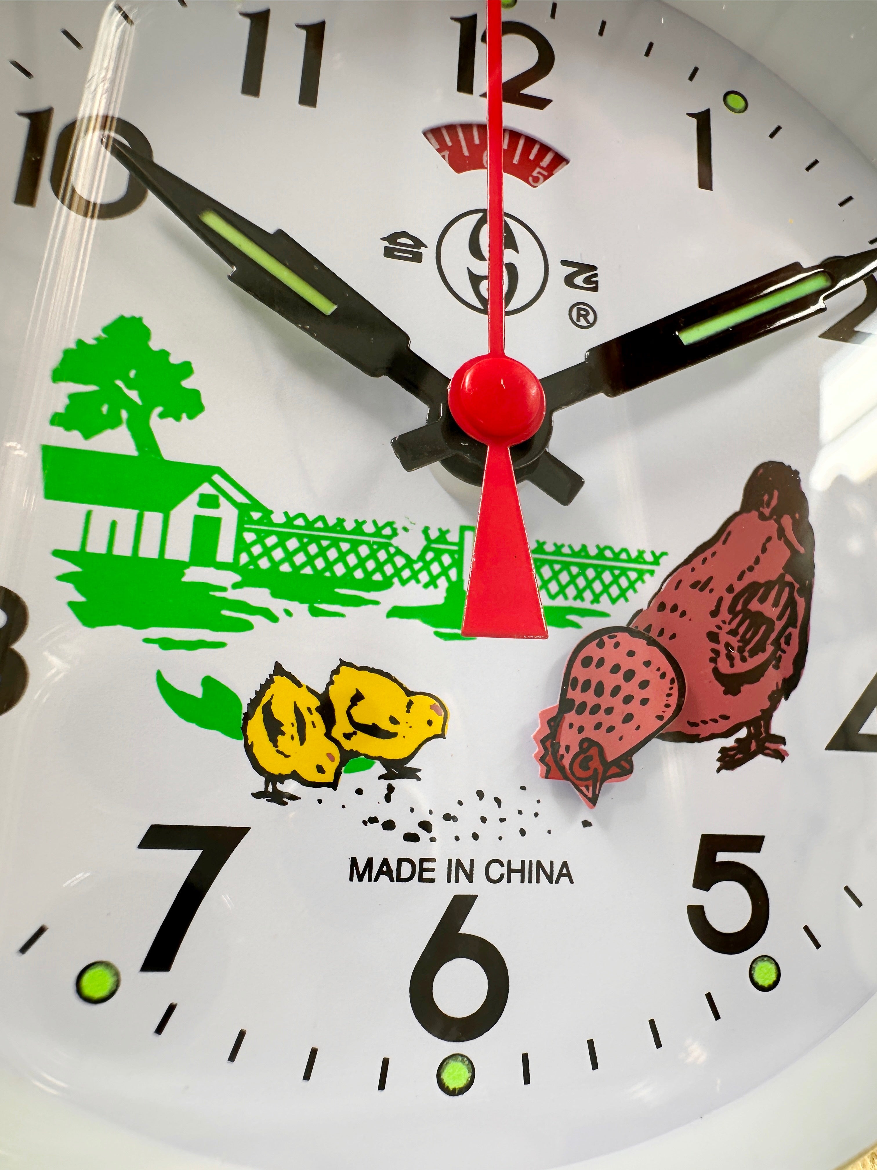 Animated Chicken Hen Pecking Twin bell Desk Alarm Clock | Adelaide Clocks