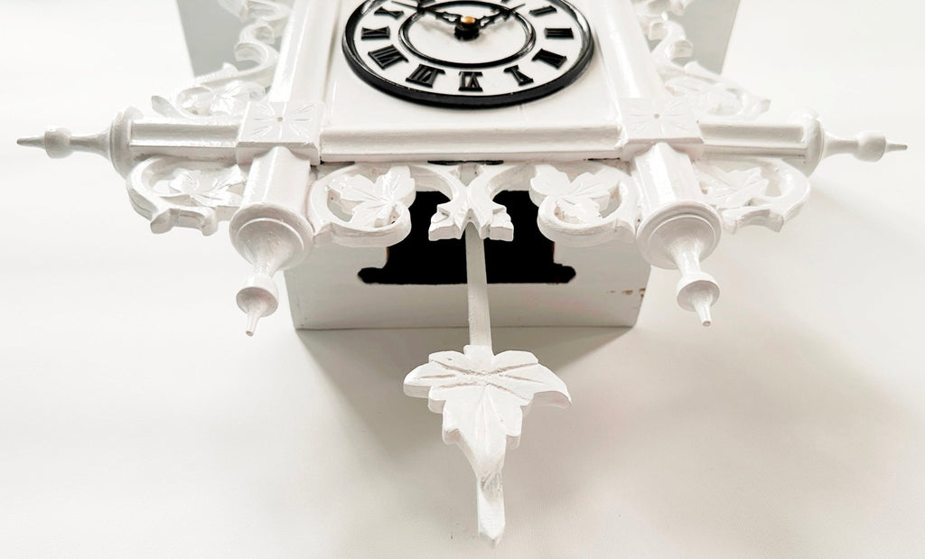 Vintage White Quartz Musical Cuckoo Wall Clock | Adelaide Clocks