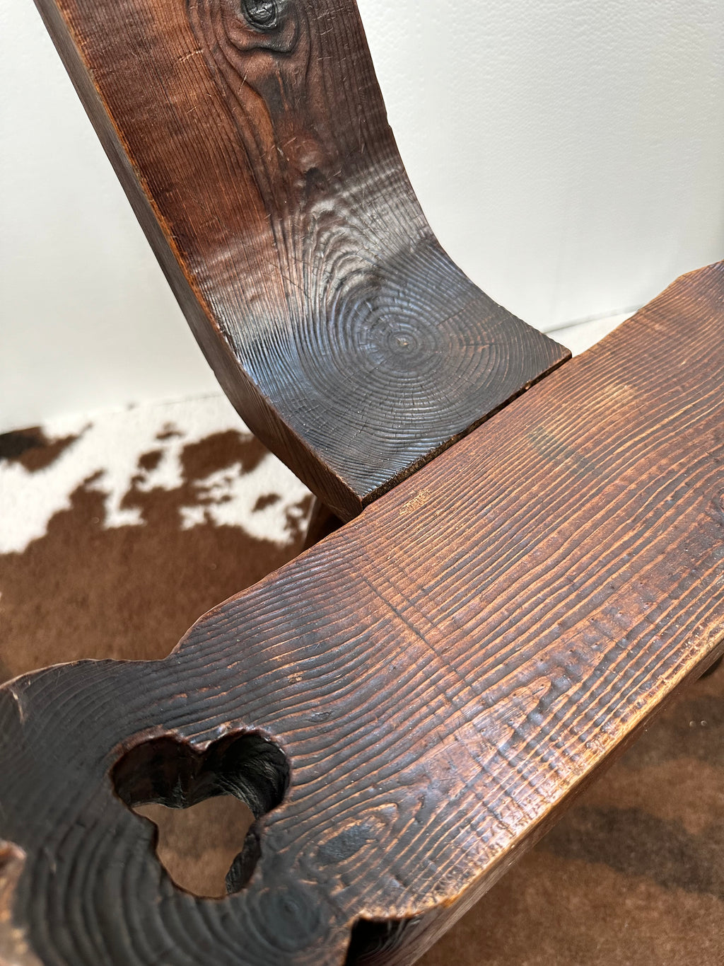 Vintage 60's Spanish Brutalist Wooden Tripod Stool | Adelaide Clocks