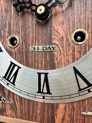 Vintage 31 Day UNIQUE Hammer on Coil Chime Pendulum Wall Clock