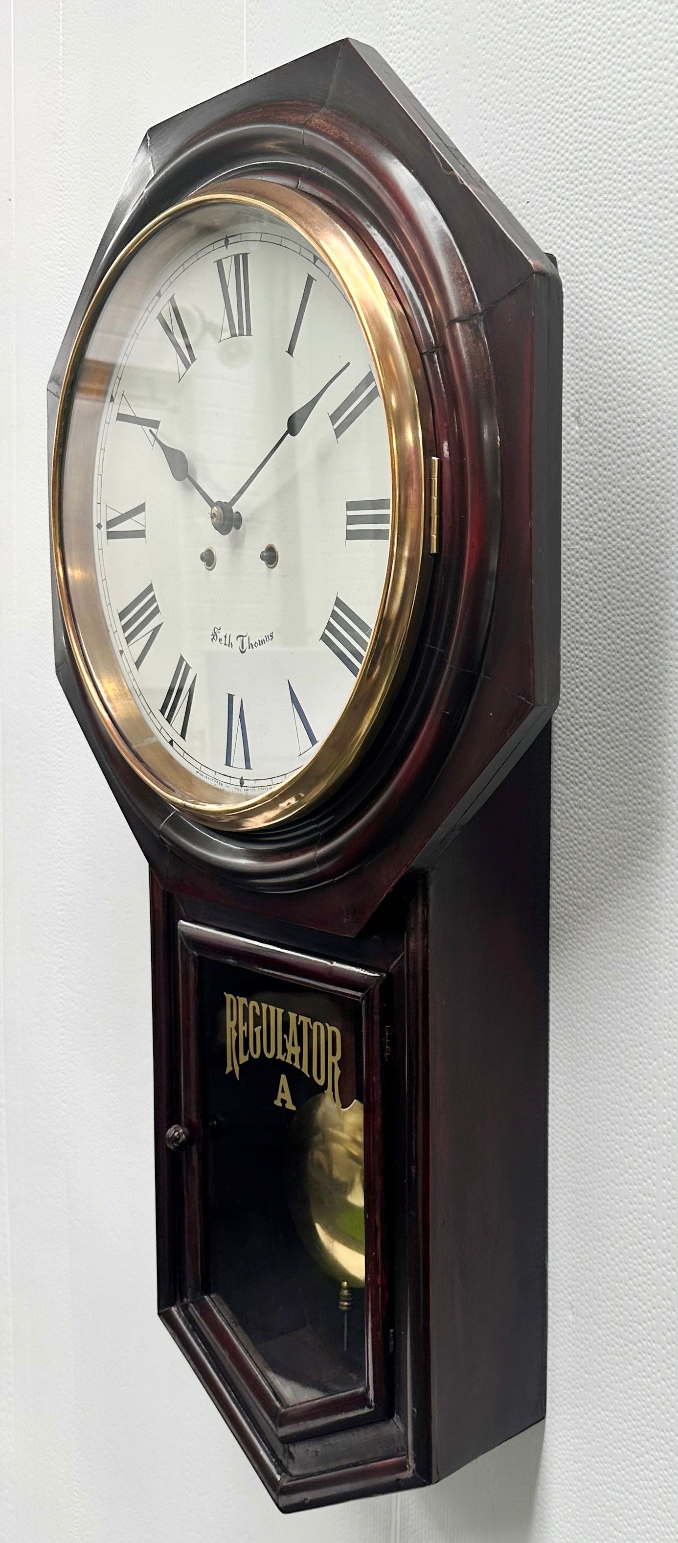 Antique Seth Thomas Regulator Octagon Hammer Strike Wall Clock | Adelaide Clocks