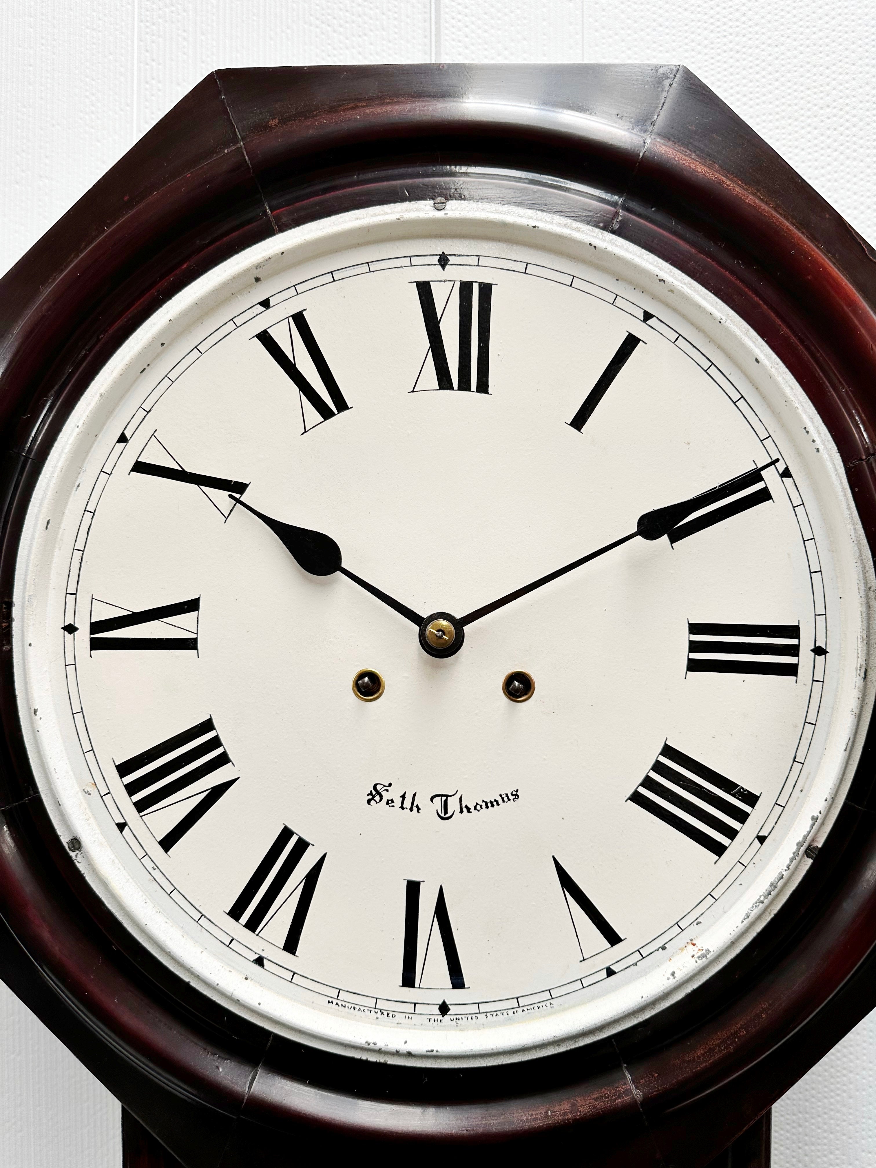 Antique Seth Thomas Regulator Octagon Hammer Strike Wall Clock | Adelaide Clocks