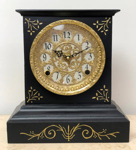 Antique ANSONIA Cast Iron Battery Mantel Clock | Adelaide Clocks