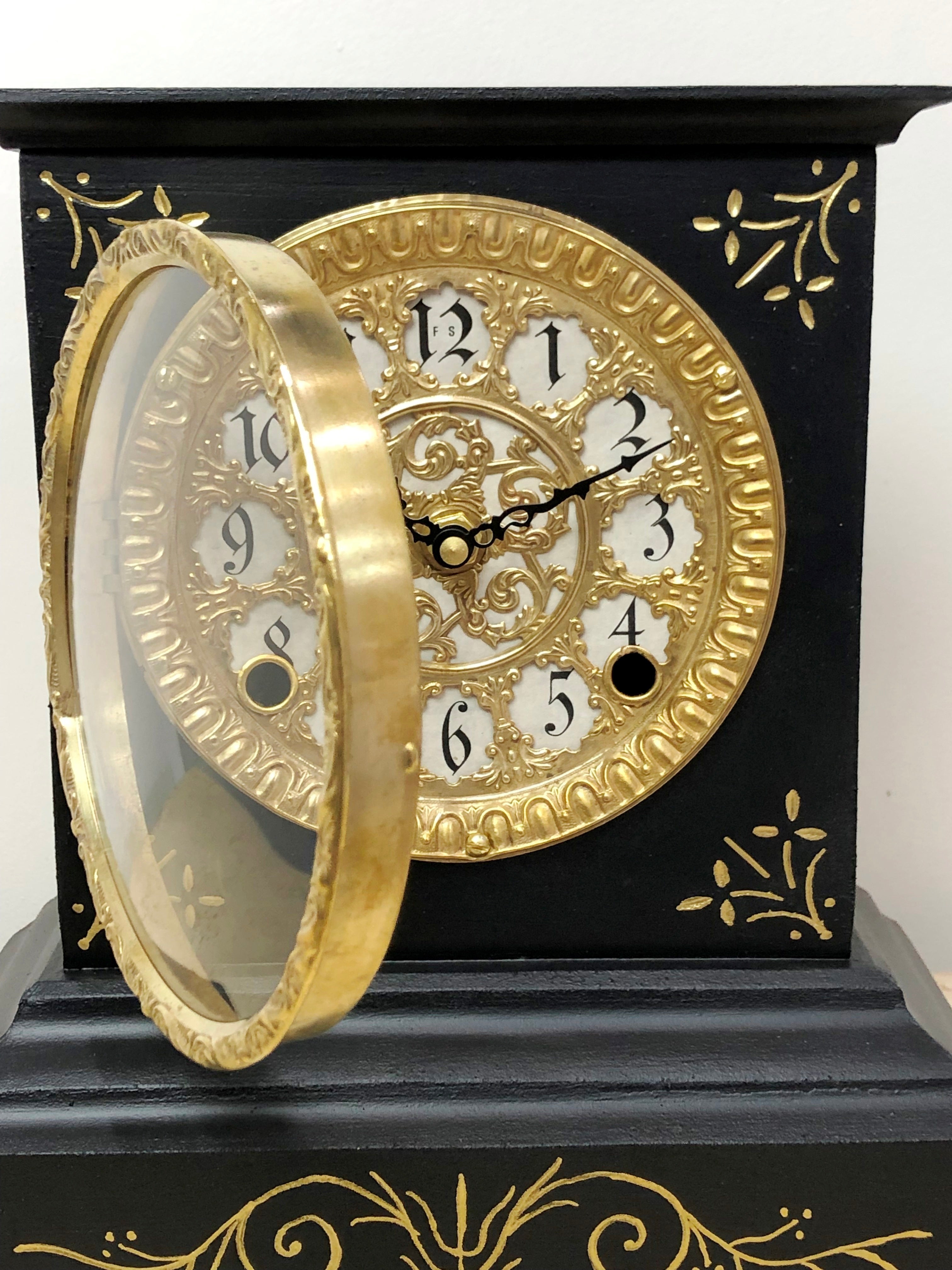 Antique ANSONIA Cast Iron Battery Mantel Clock | Adelaide Clocks