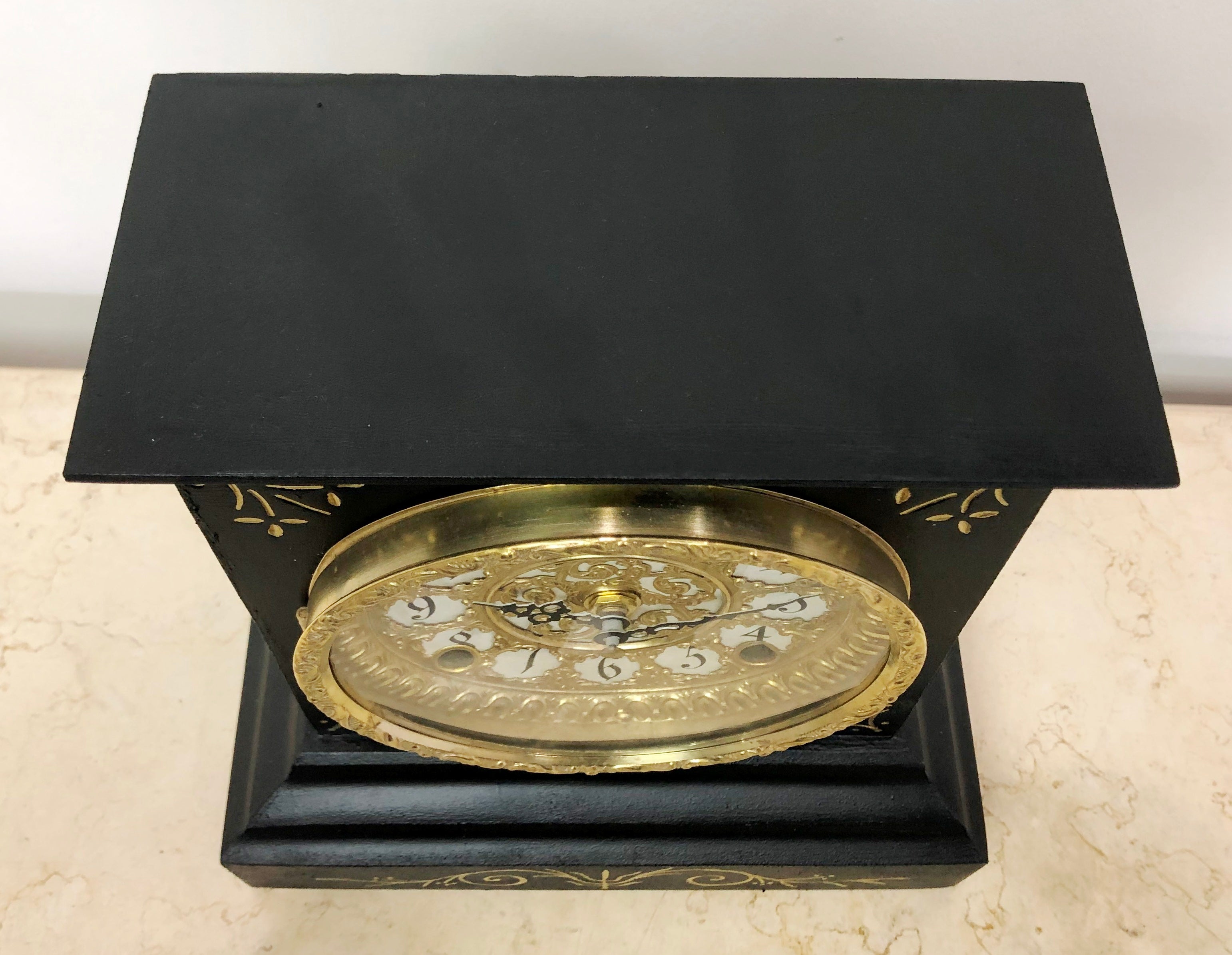 Antique ANSONIA Cast Iron Battery Mantel Clock | Adelaide Clocks