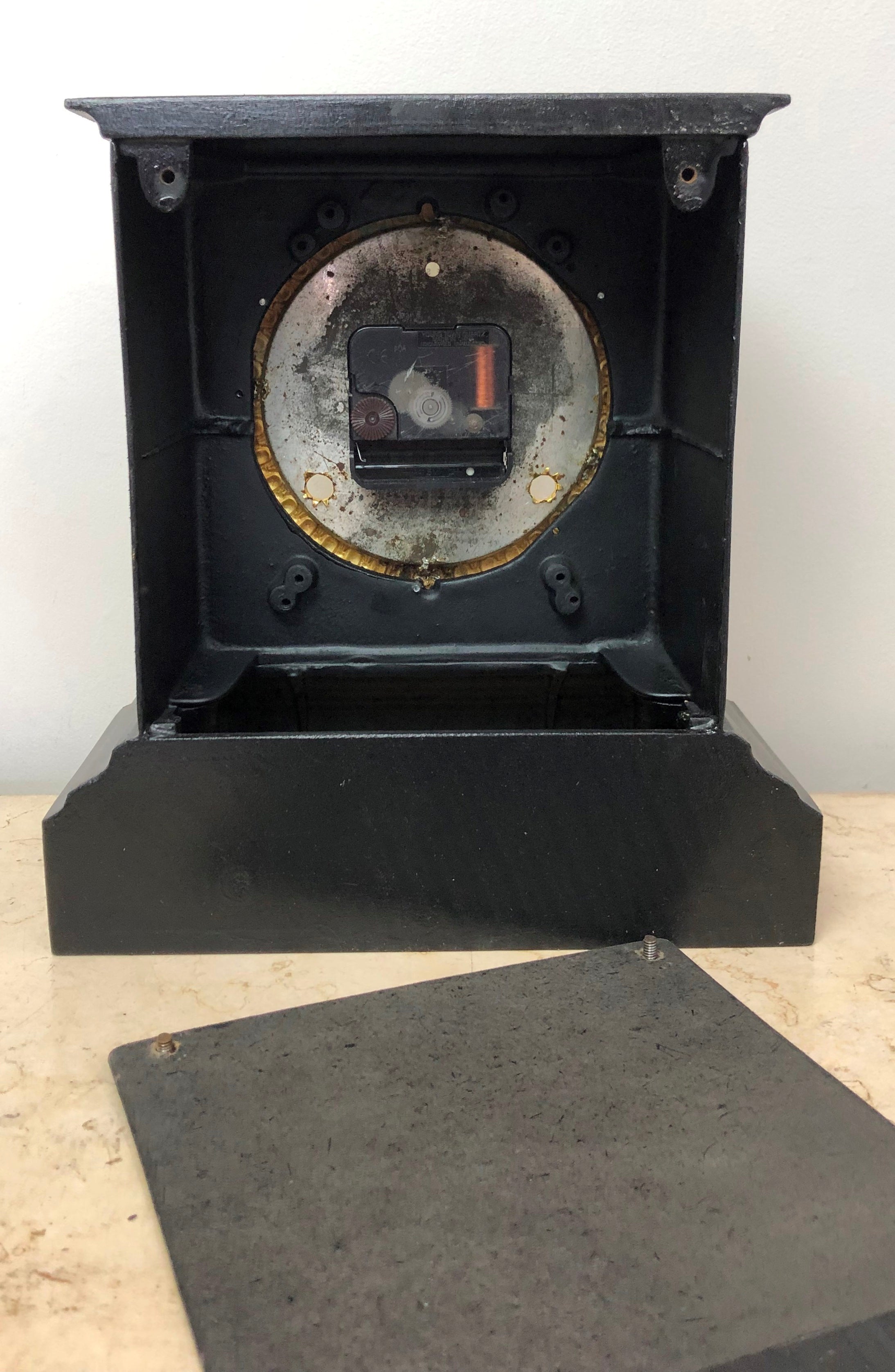 Antique ANSONIA Cast Iron Battery Mantel Clock | Adelaide Clocks