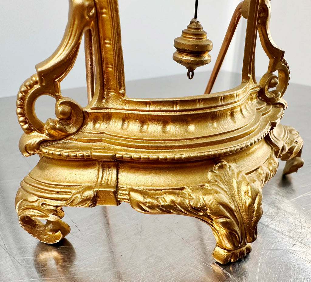 Antique Figural Floral Enameled German Desk Clock | Adelaide Clocks