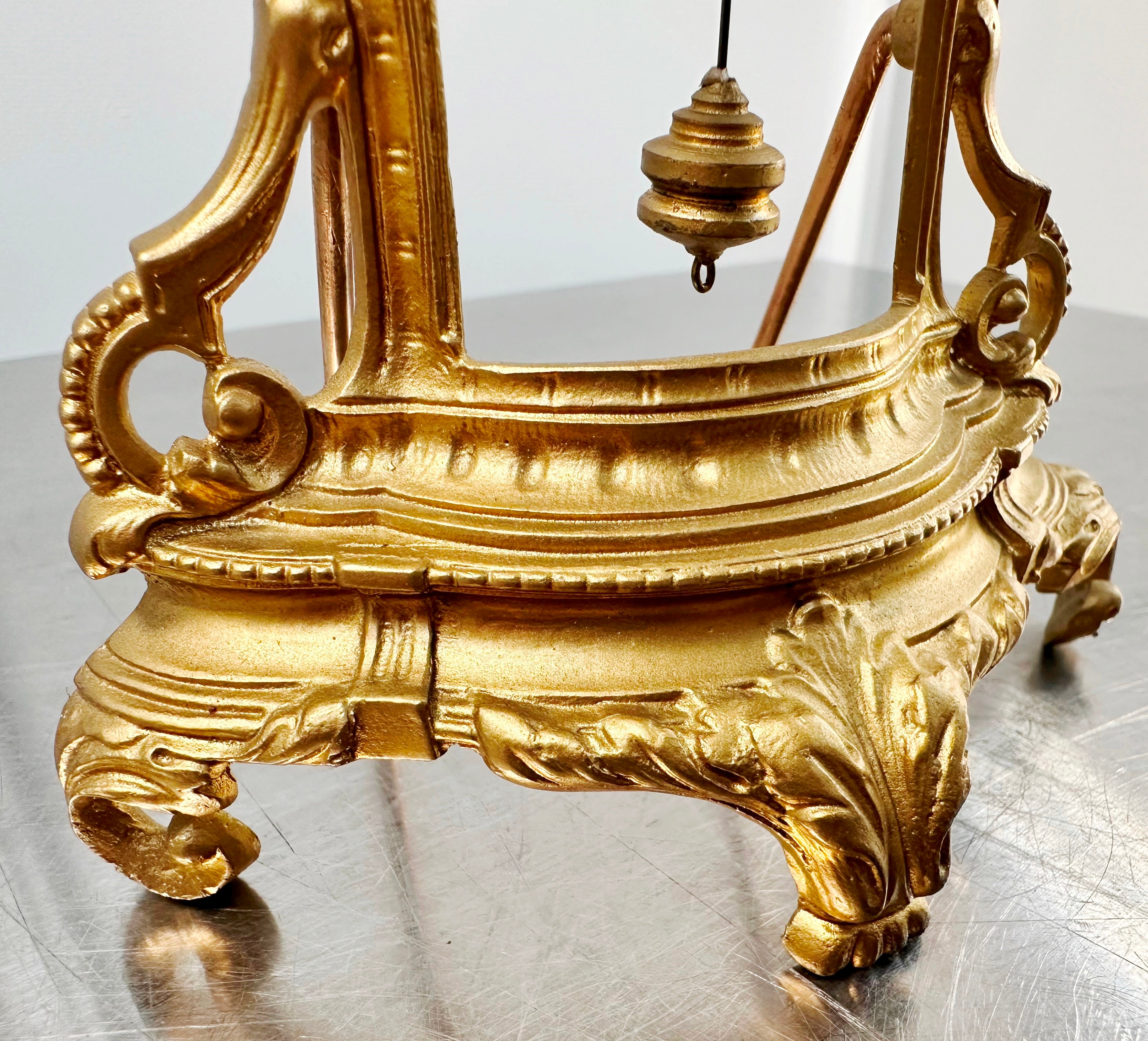 Antique Figural Floral Enameled German Desk Clock | Adelaide Clocks