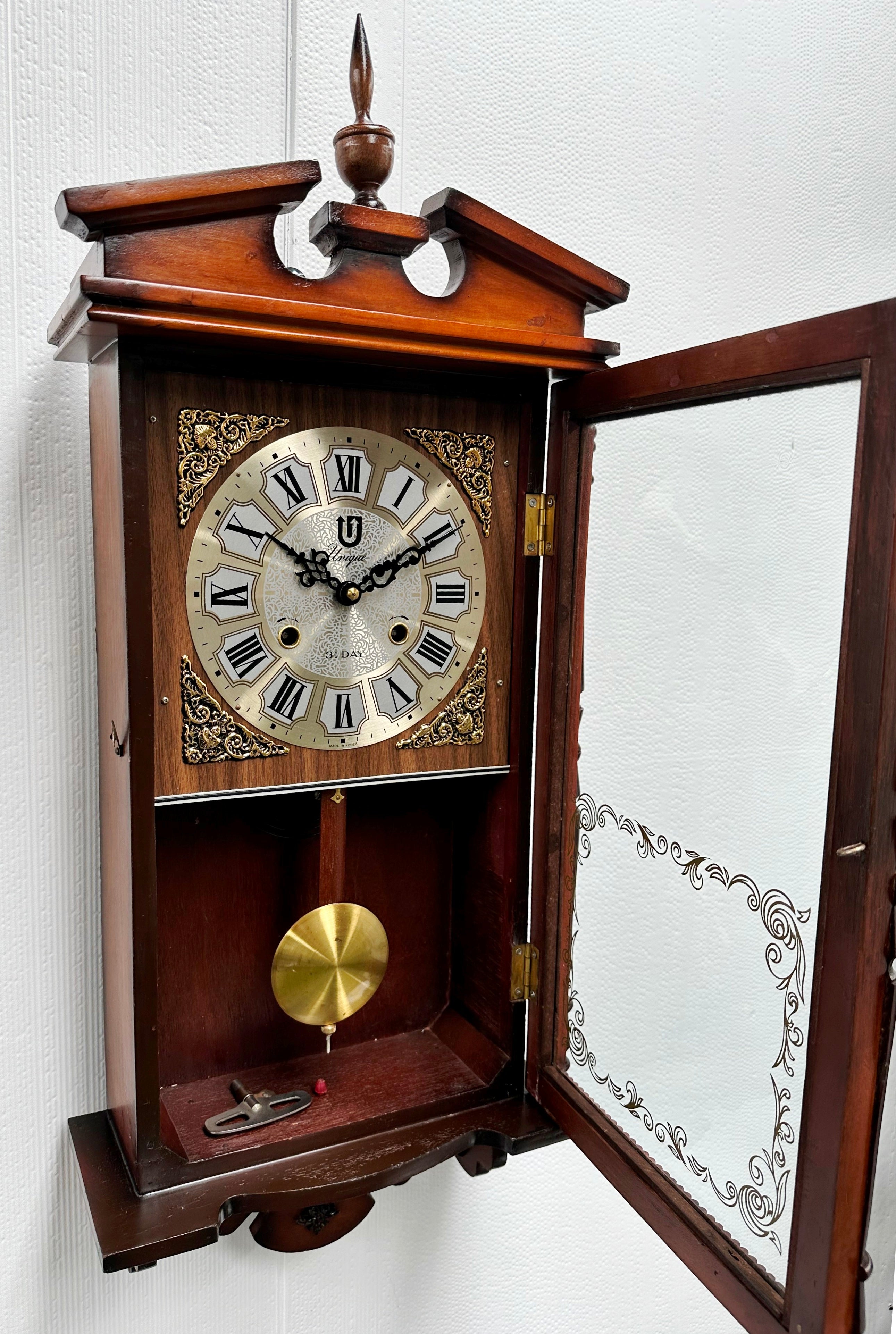 Vintage 31 Day UNIQUE Hammer on Coil Chime Pendulum Wall Clock | Adelaide Clocks