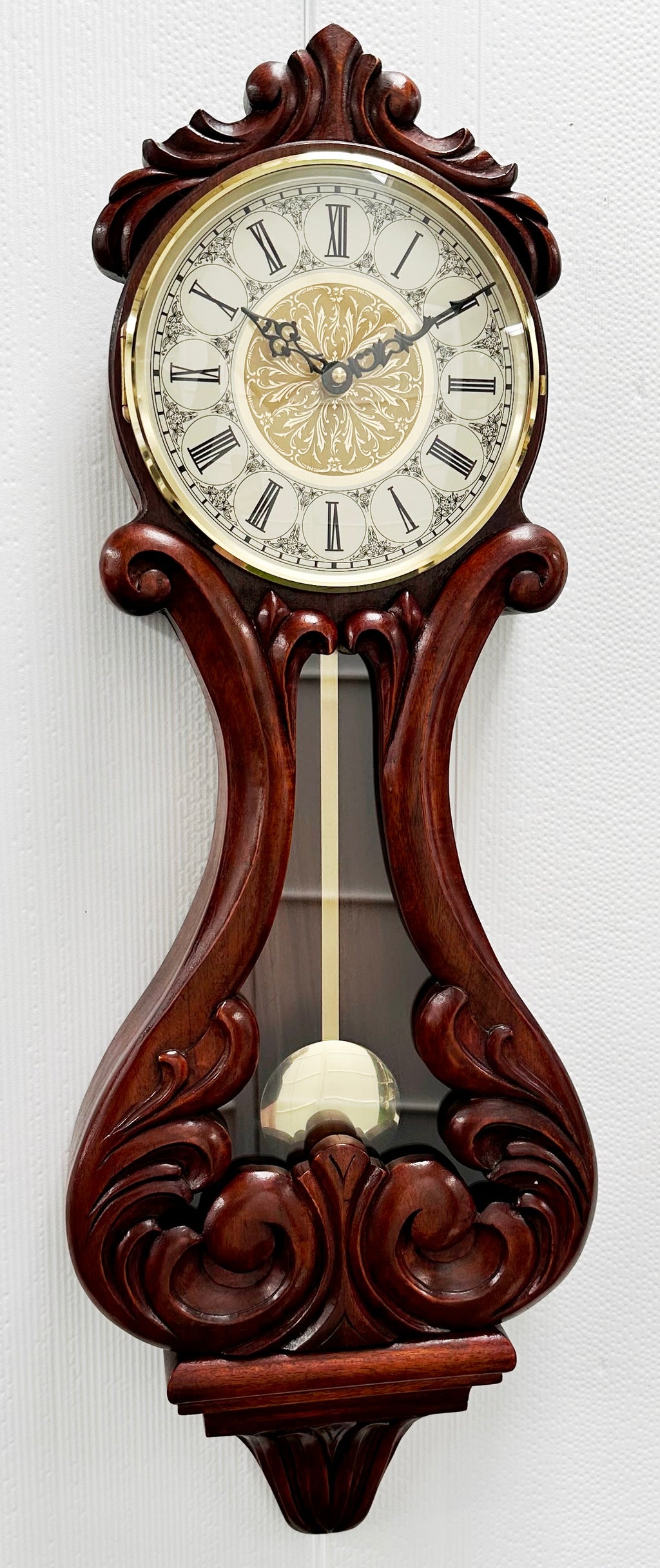 Vintage Figural Wooden Battery Pendulum Wall Clock | Adelaide Clocks