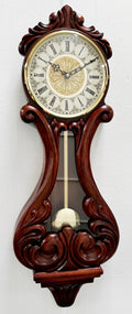 Vintage Figural Wooden Battery Pendulum Wall Clock | Adelaide Clocks