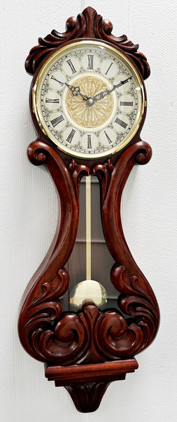 Vintage Figural Wooden Battery Pendulum Wall Clock | Adelaide Clocks