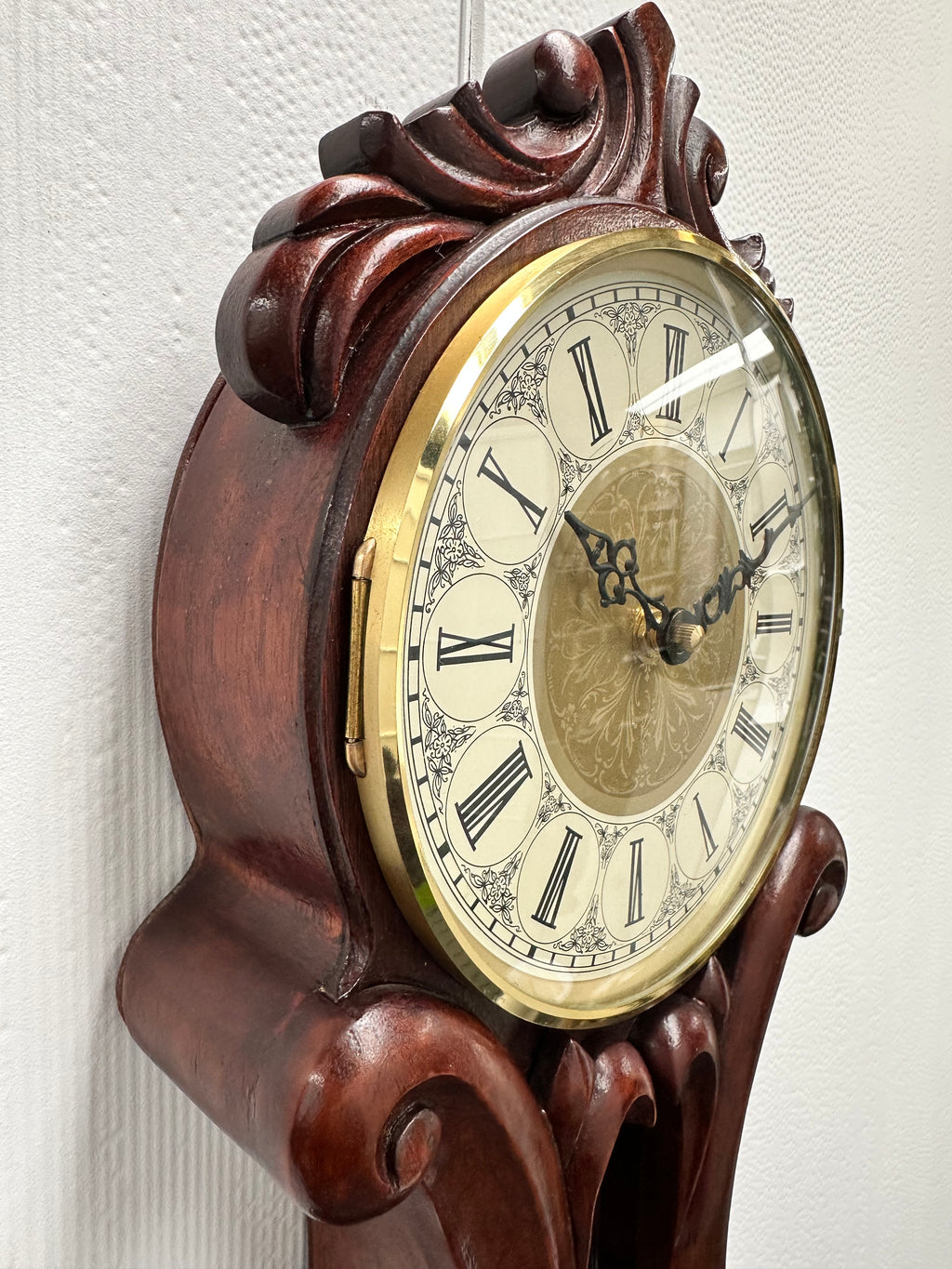 Vintage Figural Wooden Battery Pendulum Wall Clock | Adelaide Clocks
