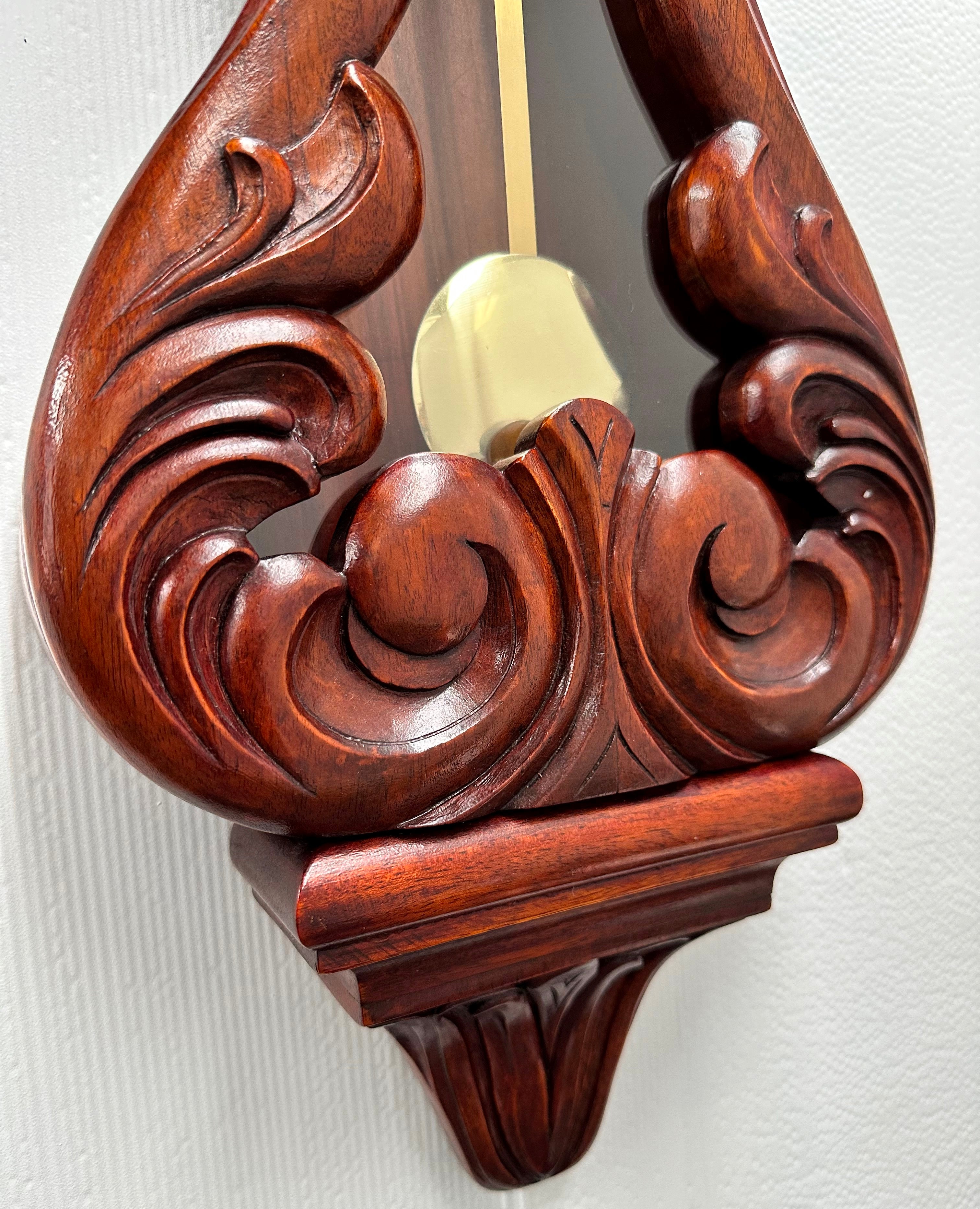 Vintage Figural Wooden Battery Pendulum Wall Clock | Adelaide Clocks