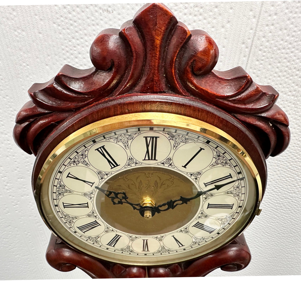 Vintage Figural Wooden Battery Pendulum Wall Clock | Adelaide Clocks