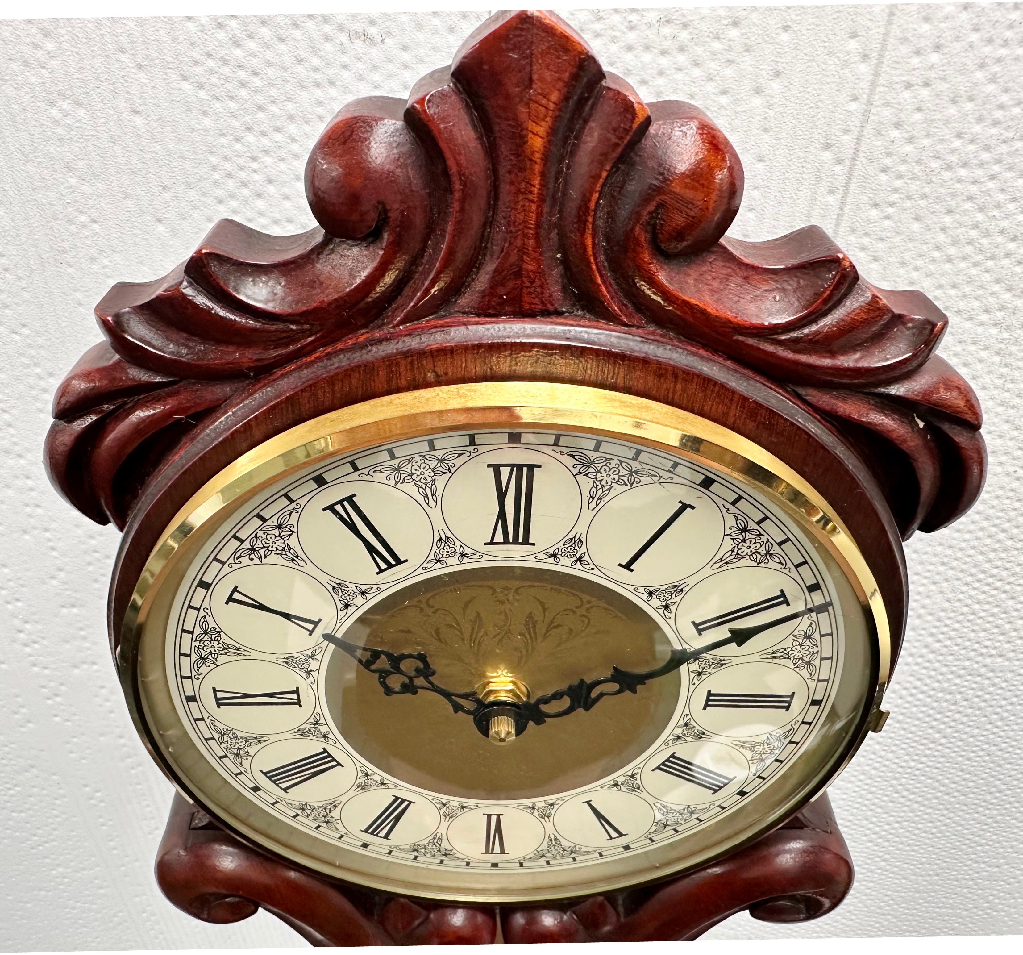 Vintage Figural Wooden Battery Pendulum Wall Clock | Adelaide Clocks