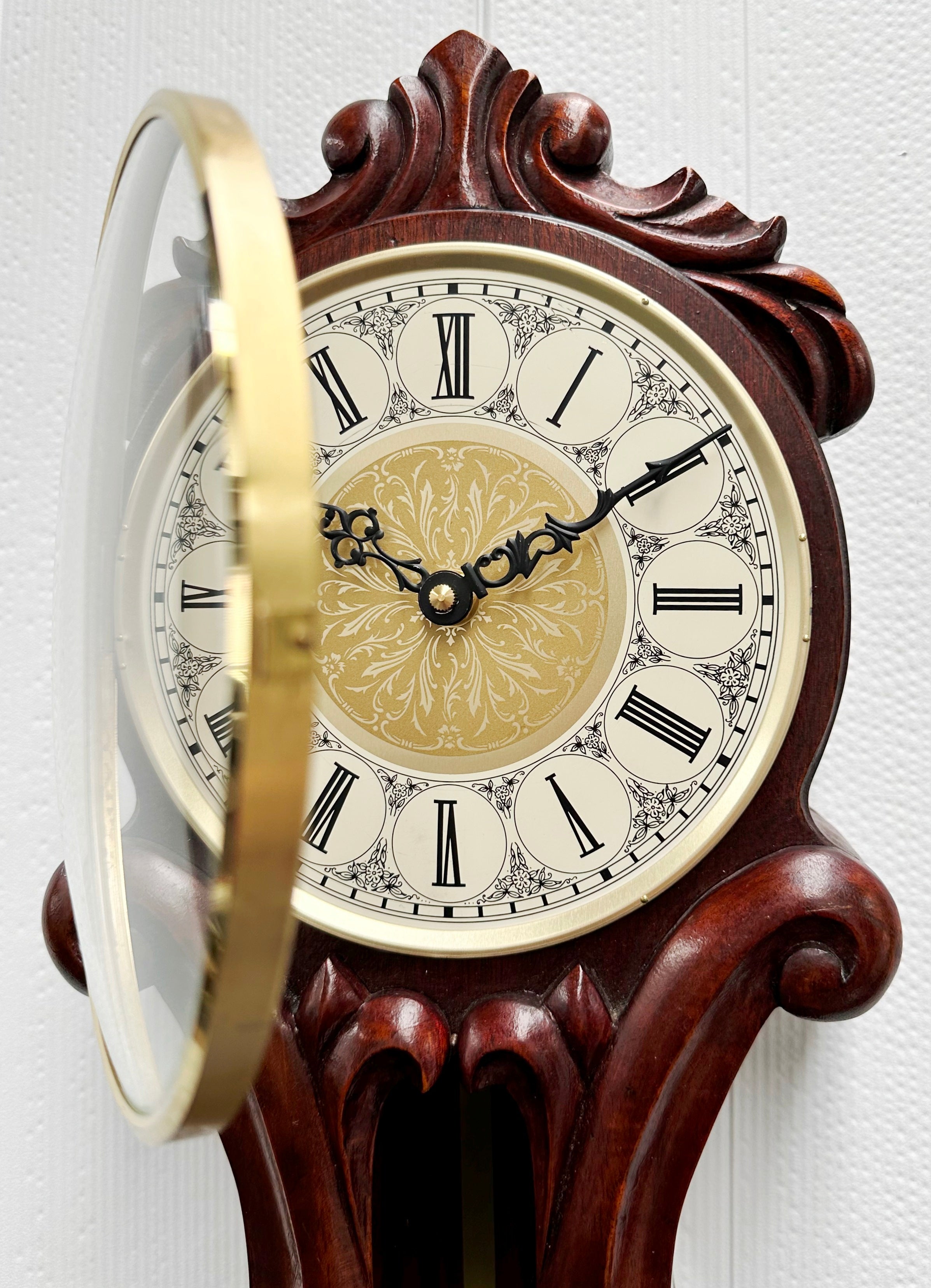 Vintage Figural Wooden Battery Pendulum Wall Clock | Adelaide Clocks