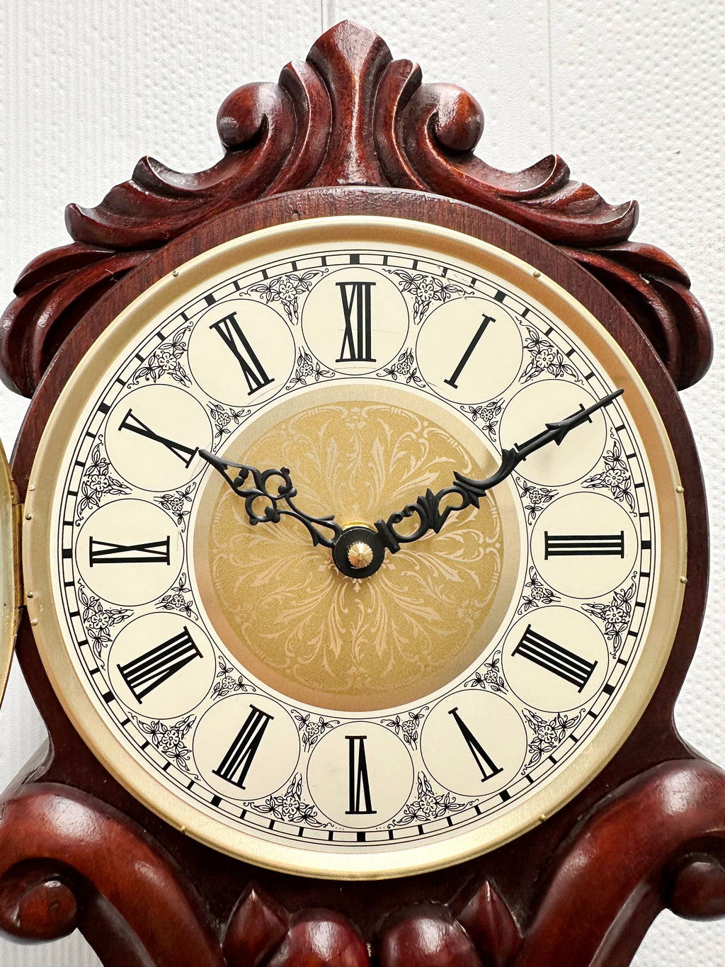 Vintage Figural Wooden Battery Pendulum Wall Clock | Adelaide Clocks