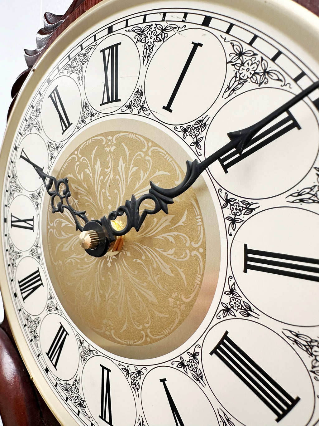 Vintage Figural Wooden Battery Pendulum Wall Clock | Adelaide Clocks