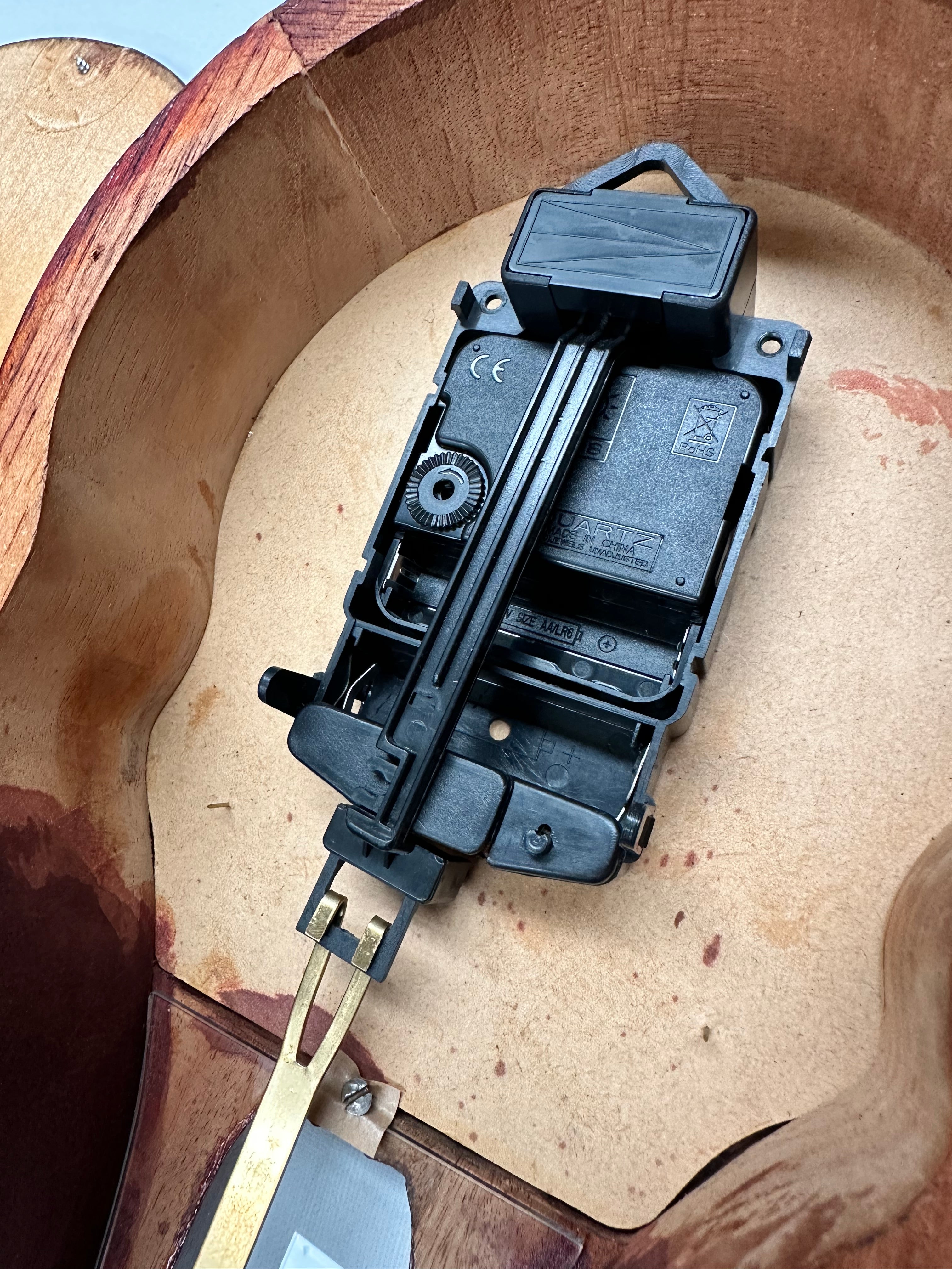 Vintage Figural Wooden Battery Pendulum Wall Clock | Adelaide Clocks