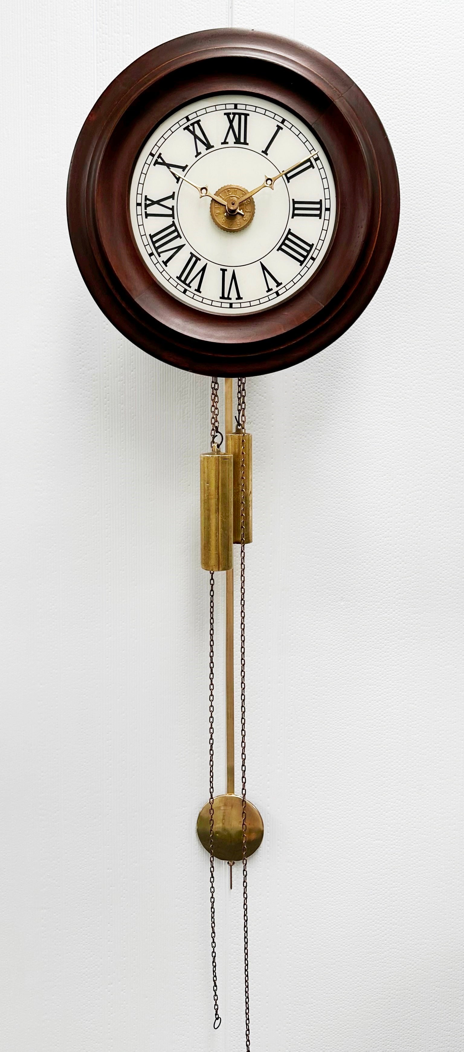 Antique Top Bell Alarm Strike Pendulum Wall Clock | Adelaide Clocks
