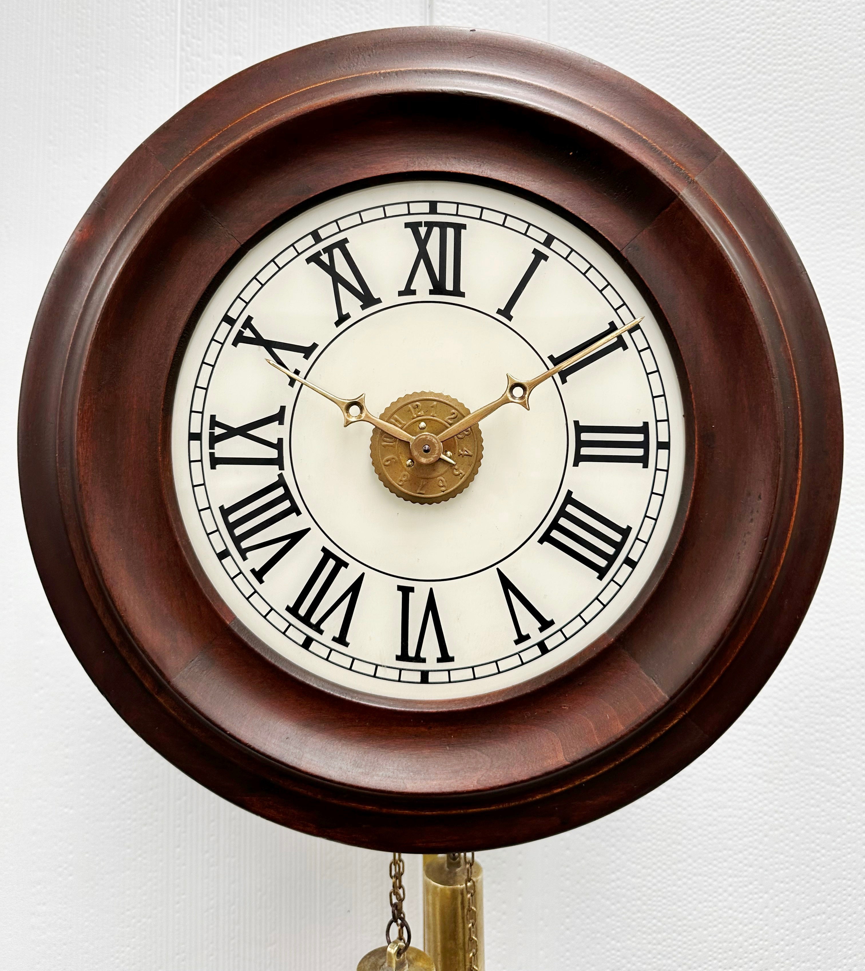 Antique Top Bell Alarm Strike Pendulum Wall Clock | Adelaide Clocks