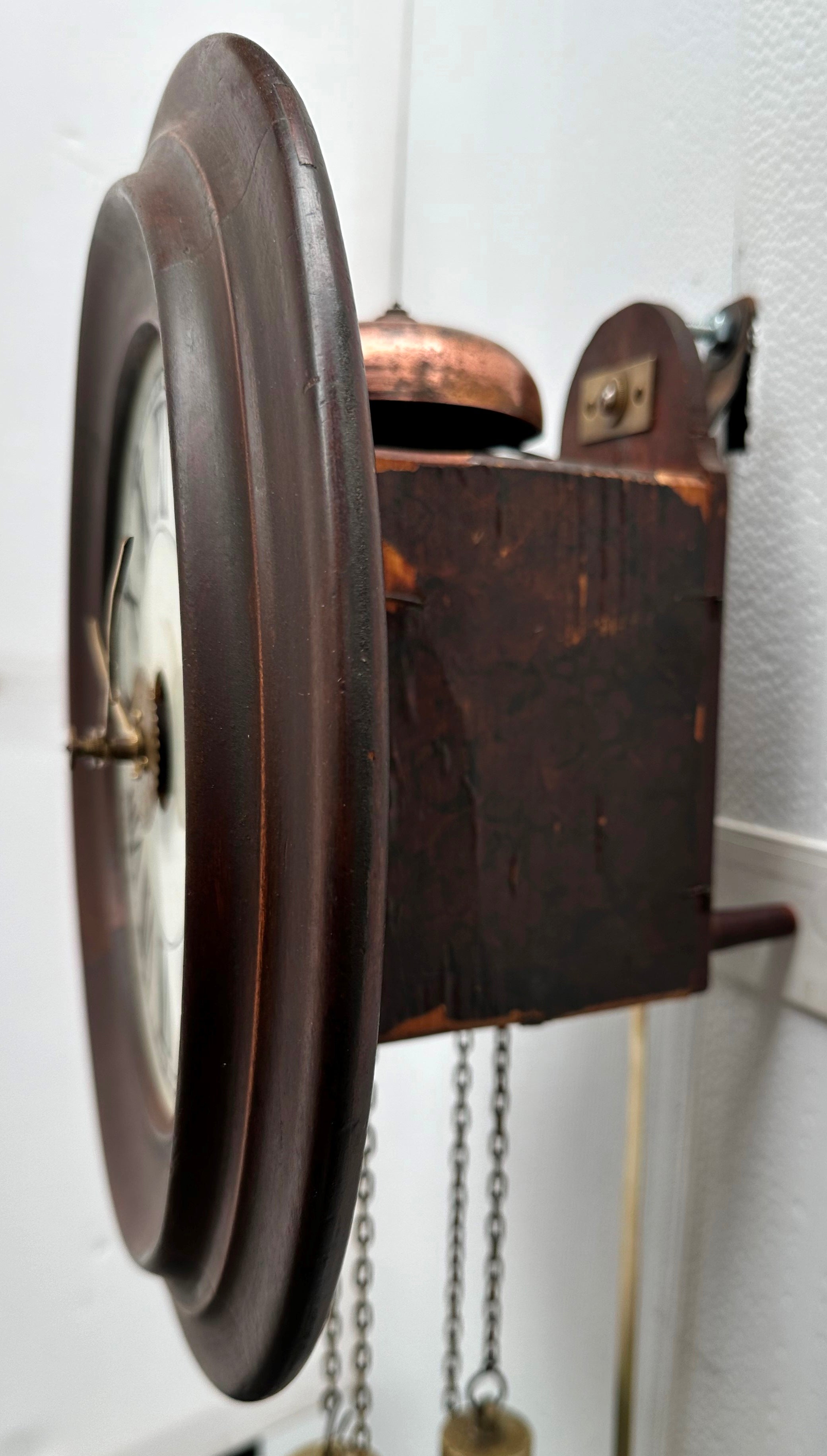 Antique Top Bell Alarm Strike Pendulum Wall Clock | Adelaide Clocks