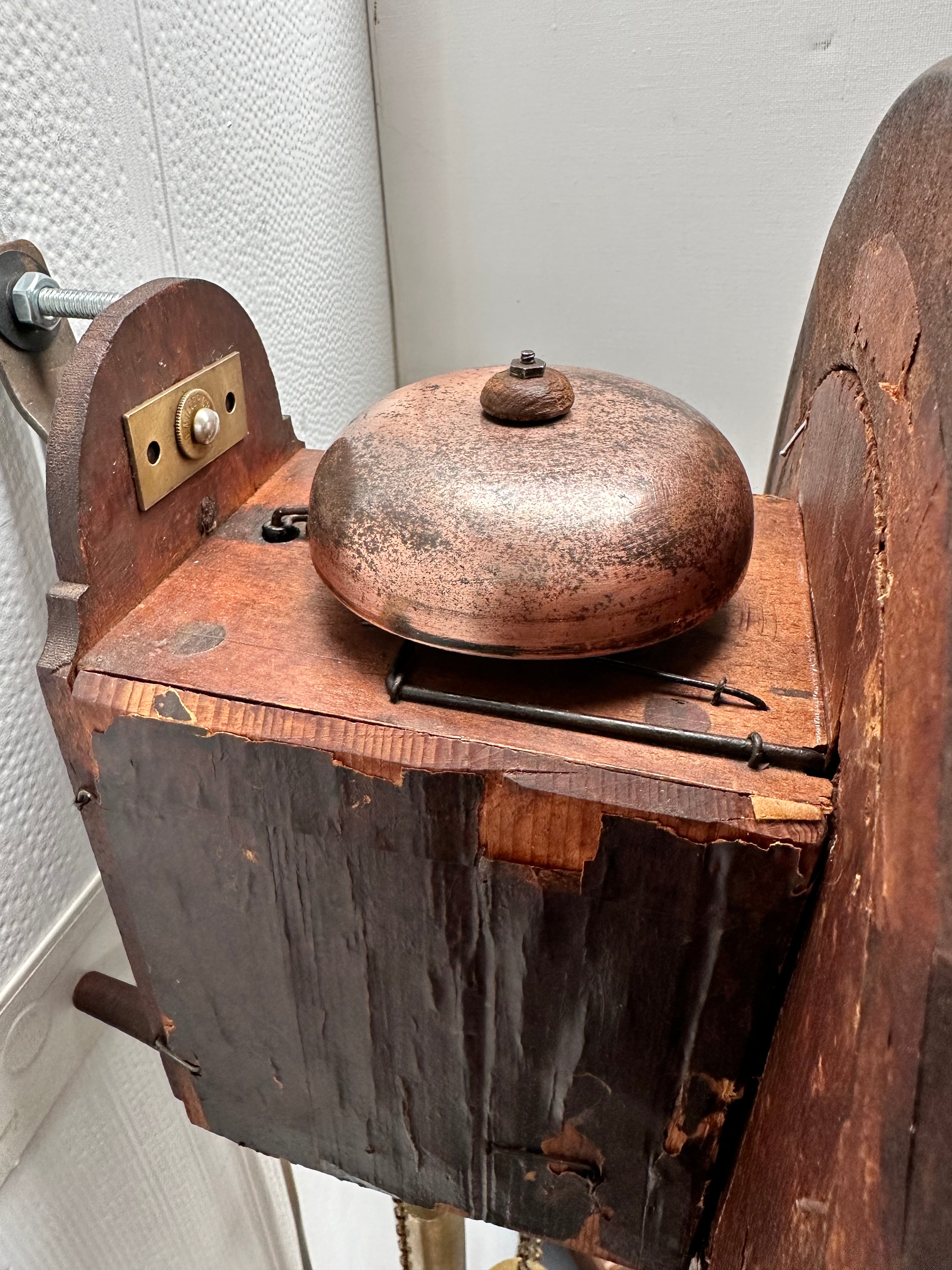 Antique Top Bell Alarm Strike Pendulum Wall Clock | Adelaide Clocks