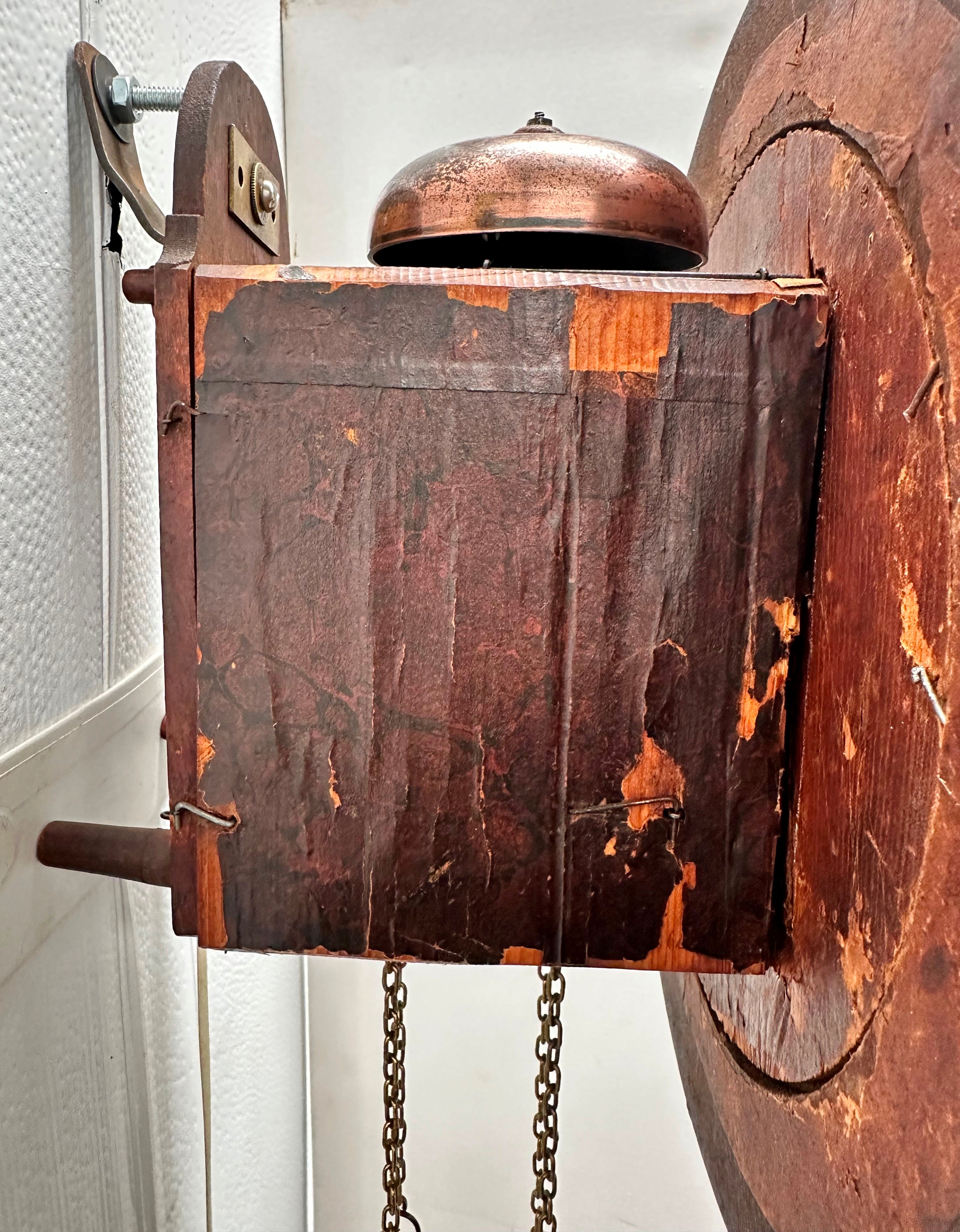 Antique Top Bell Alarm Strike Pendulum Wall Clock | Adelaide Clocks
