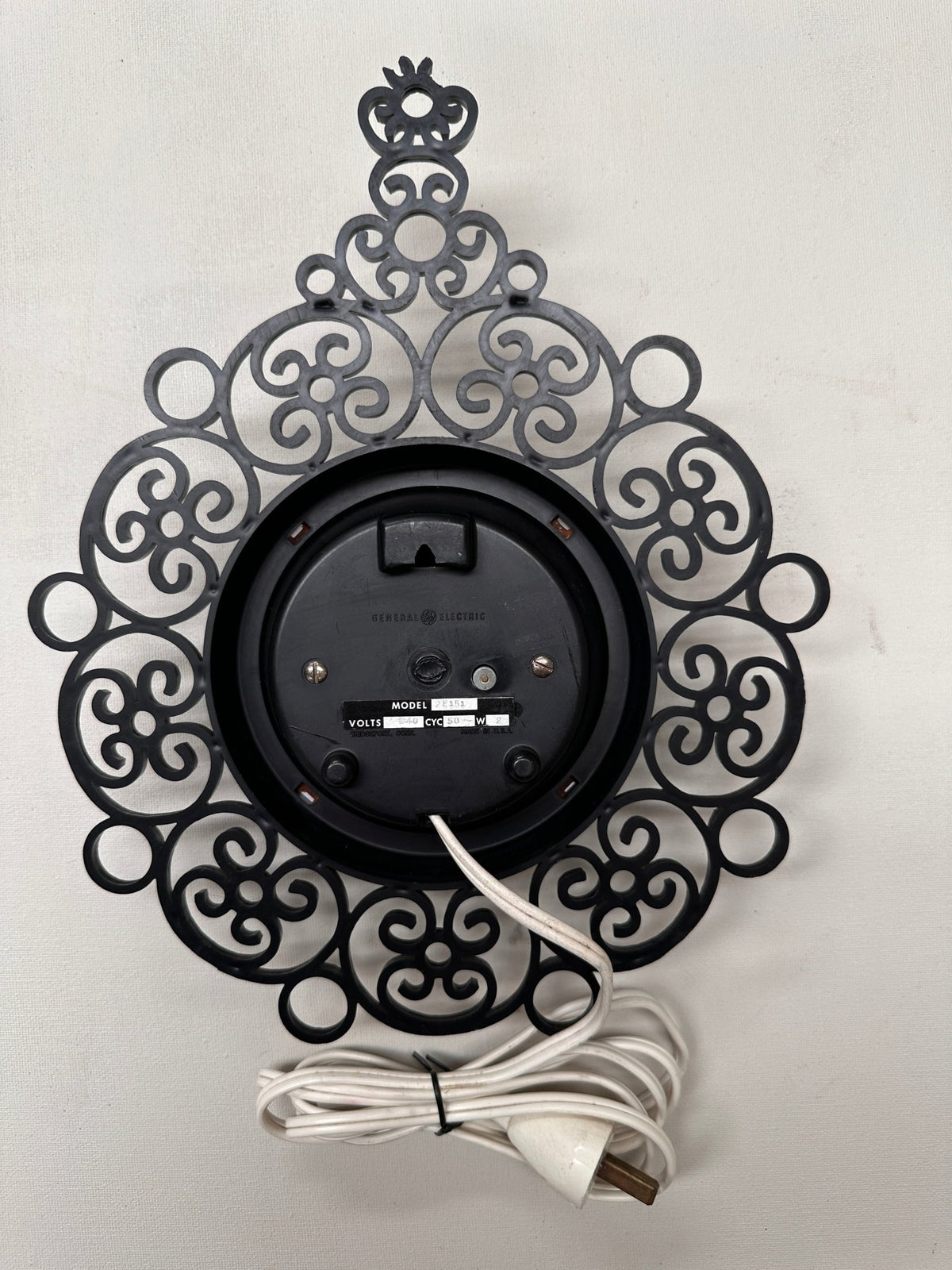 Vintage Black Bakelite Figural General Electric Wall Clock Made in USA | Adelaide Clocks
