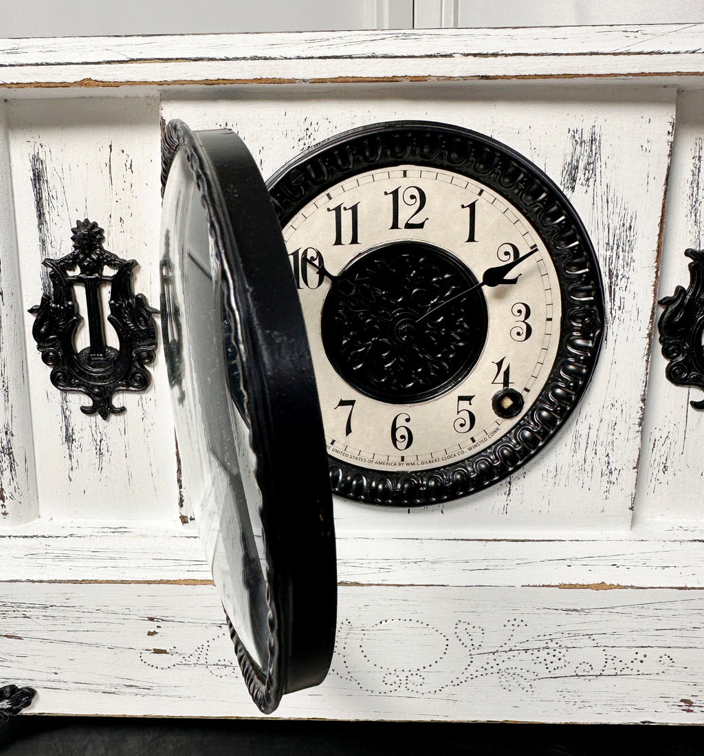 Antique GILBERT Quartz Battery Mantel Clock | Adelaide Clocks