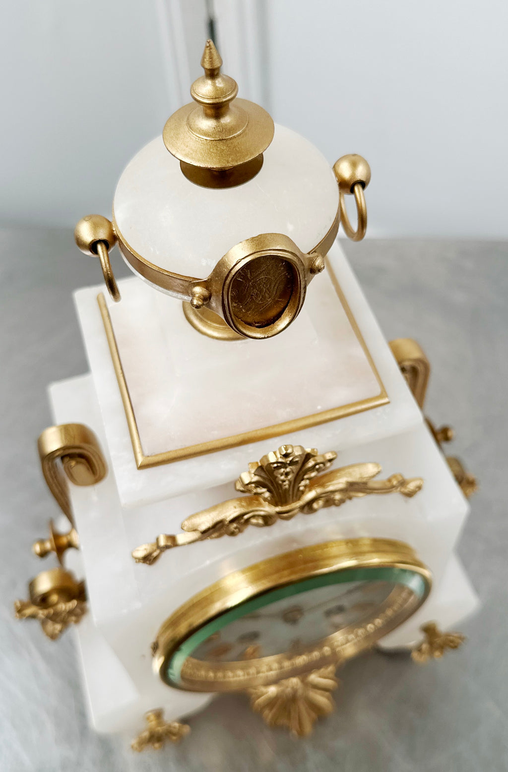 Antique French Alabaster Chameroy Ornate Mantel Clock | Adelaide Clocks