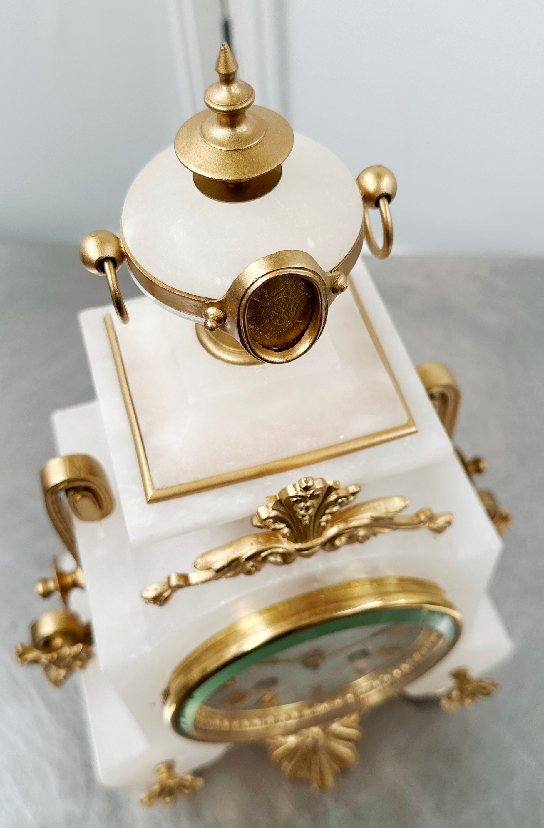 Antique French Alabaster Chameroy Ornate Mantel Clock | Adelaide Clocks