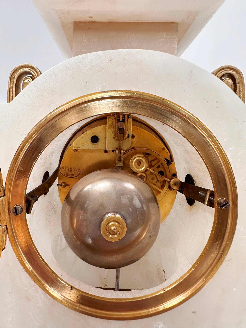 Antique French Alabaster Chameroy Ornate Mantel Clock | Adelaide Clocks