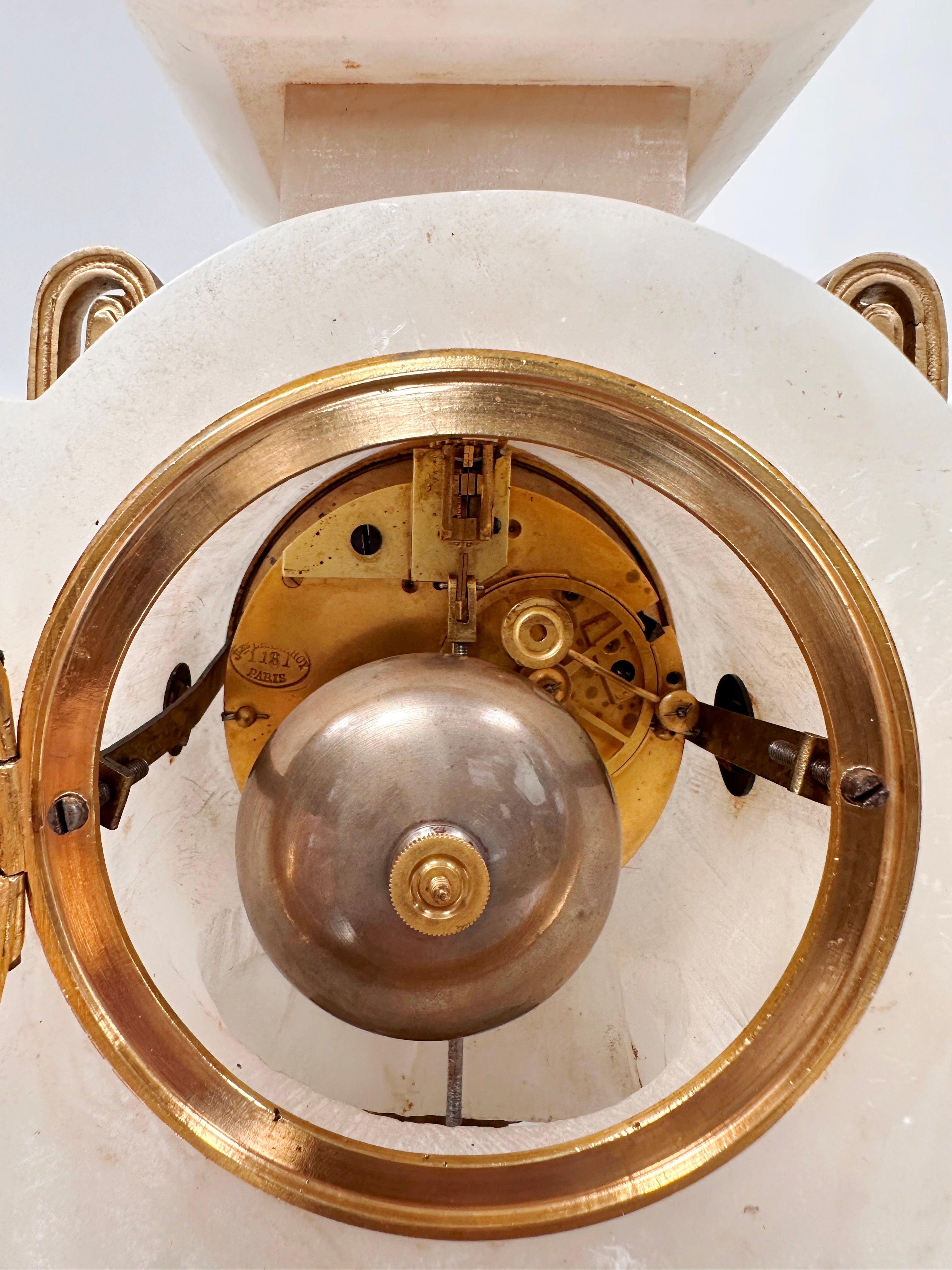 Antique French Alabaster Chameroy Ornate Mantel Clock | Adelaide Clocks