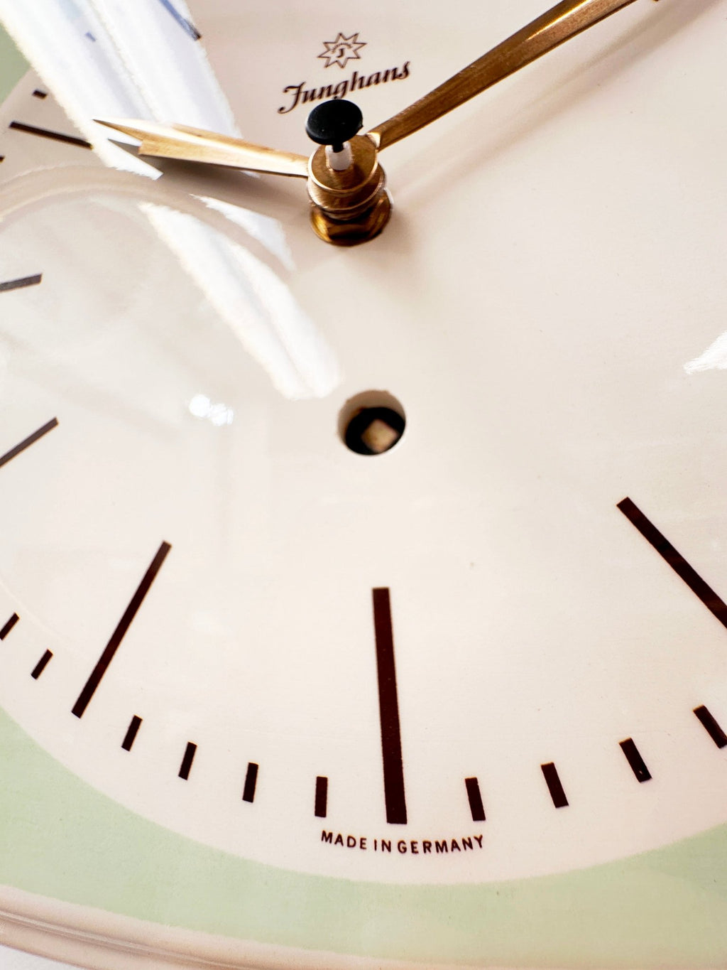 Vintage JUNGHANS Ceramic Green Quartz Kitchen Wall Clock  | Adelaide Clocks