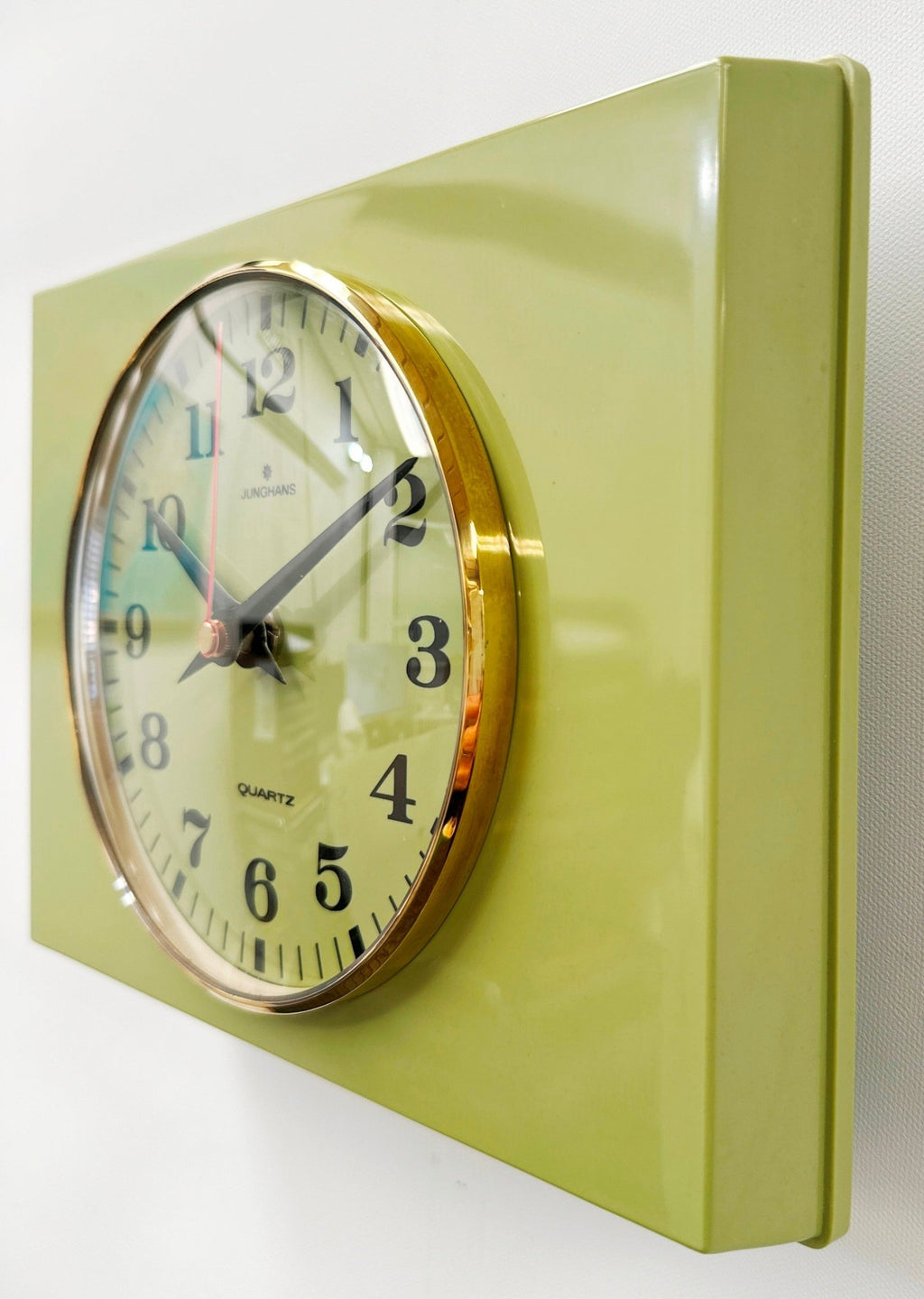 Vintage Junghans Quartz Kitchen Green Wall Clock | Adelaide Clocks