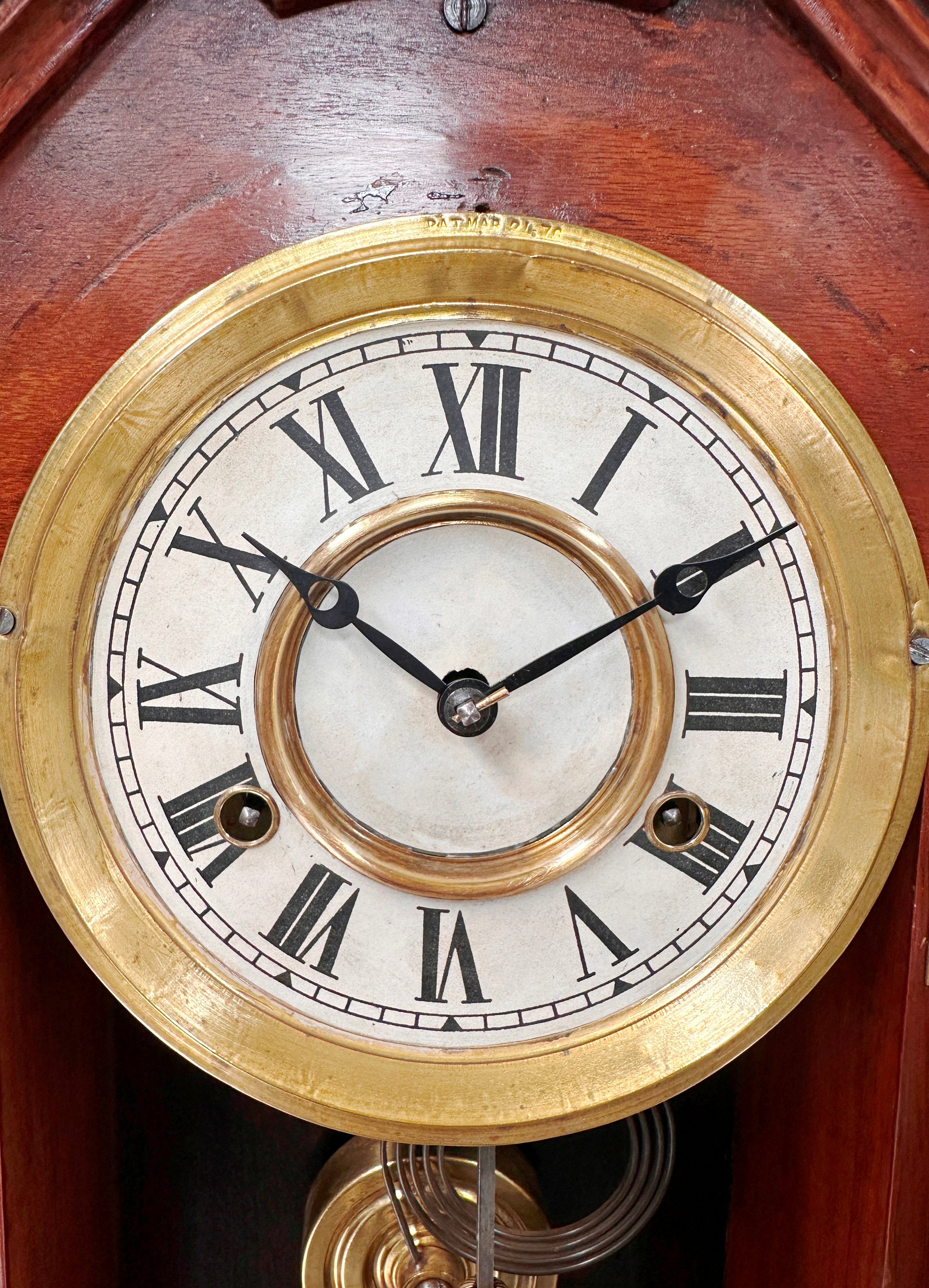 Antique Gothic Single Barrel Hammer on Coil Pendulum Mantel Clock | Adelaide Clocks