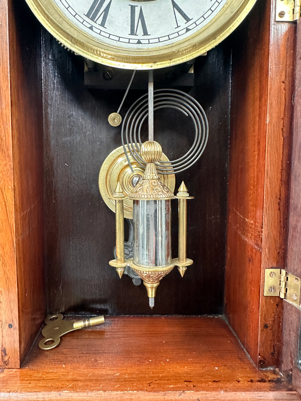 Antique Gothic Single Barrel Hammer on Coil Pendulum Mantel Clock | Adelaide Clocks