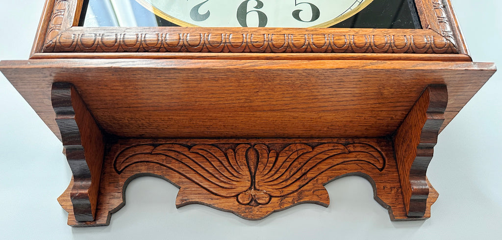 Antique Oak Wood GILBERT Wall Clock with Silent Tick-Tock Movement | Adelaide Clocks