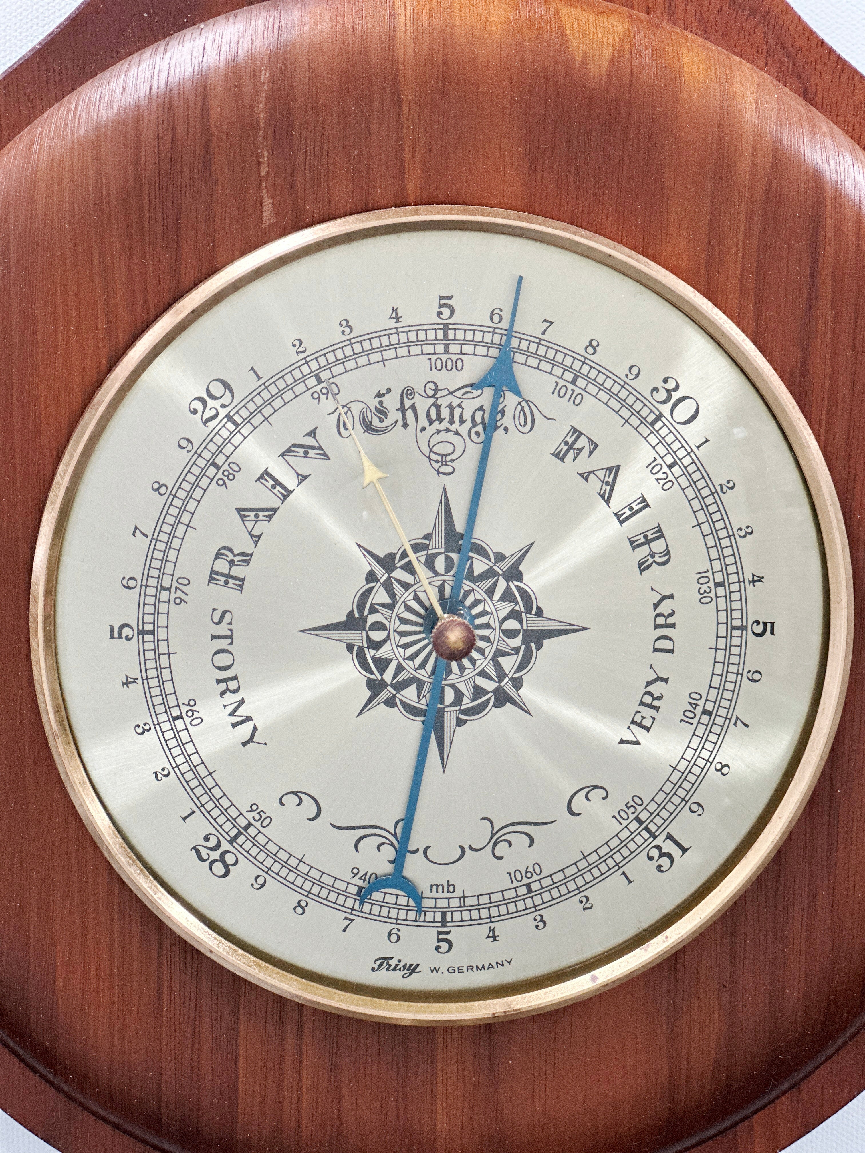 Vintage FRISY Wall Barometer, Thermometer & Hygrometer | Adelaide Clocks