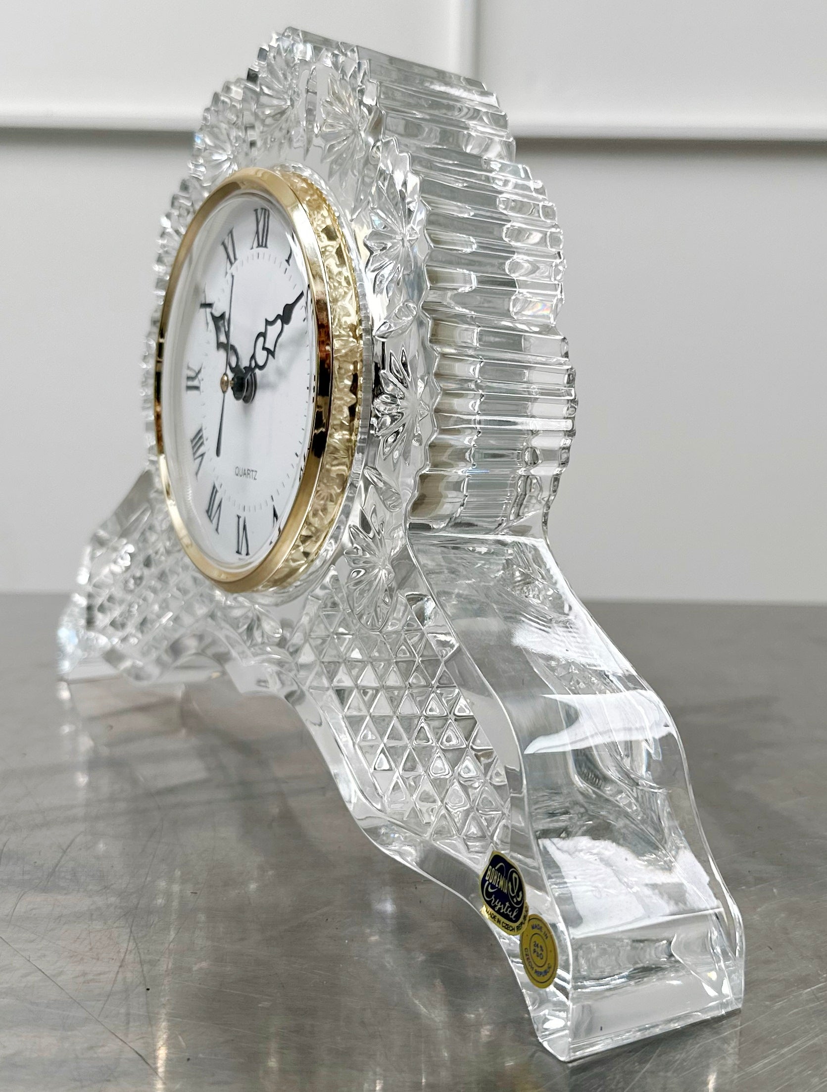 Vintage Bohemia Crystal Desk Clock | Adelaide Clocks